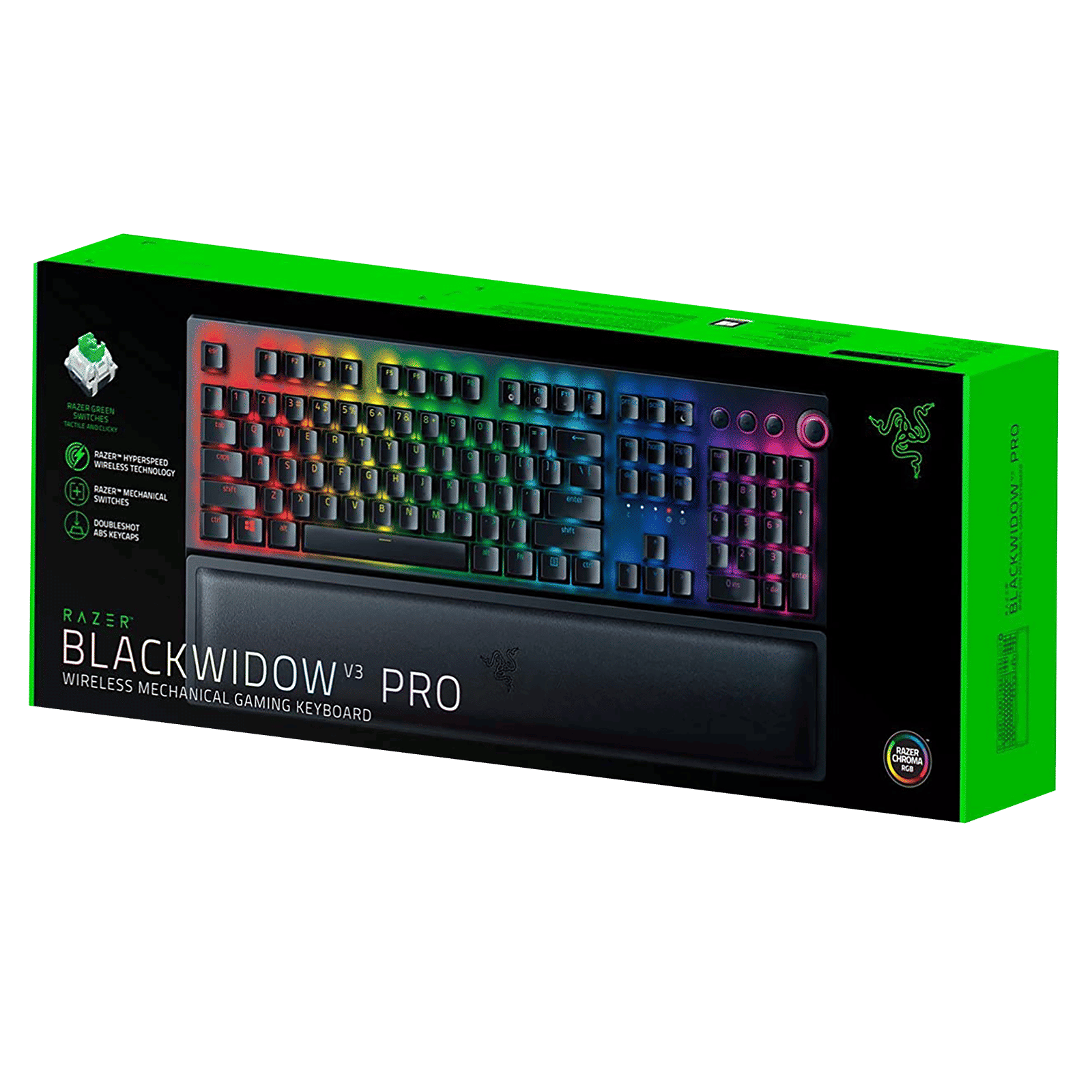 RAZER BlackWidow V3 Pro Wireless Gaming Keyboard (Green Mechanical Switch, RZ03-03530100-R3M1, Black)_9