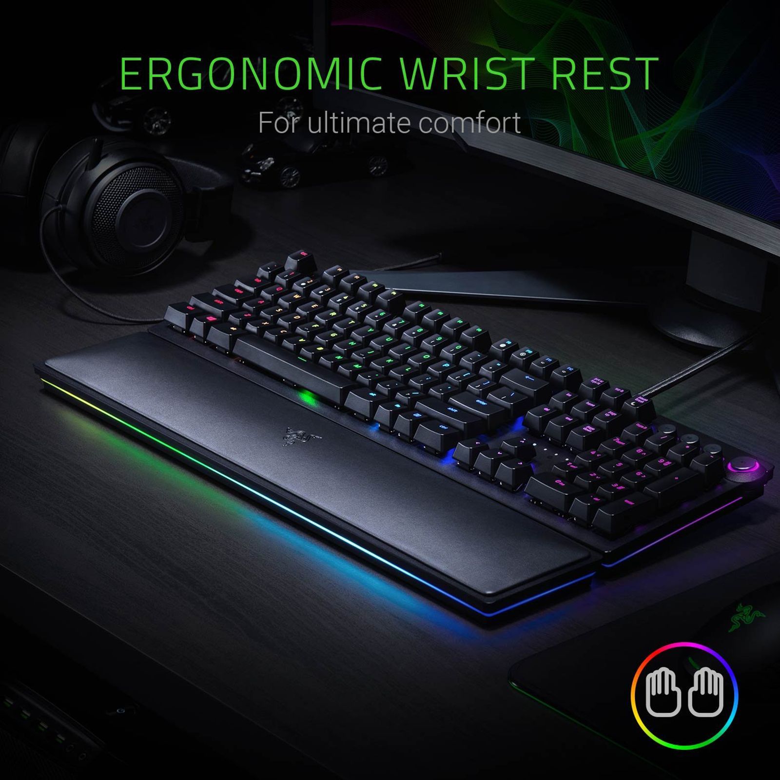 RAZER Huntsman Elite Wired Gaming Keyboard (Opto Mechanical Switch, RZ03-01870100-R3M1, Black) RAZER Huntsman Elite Wired Gaming Keyboard (Opto Mechanical Switch, RZ03-01870100-R3M1, Black)_8
