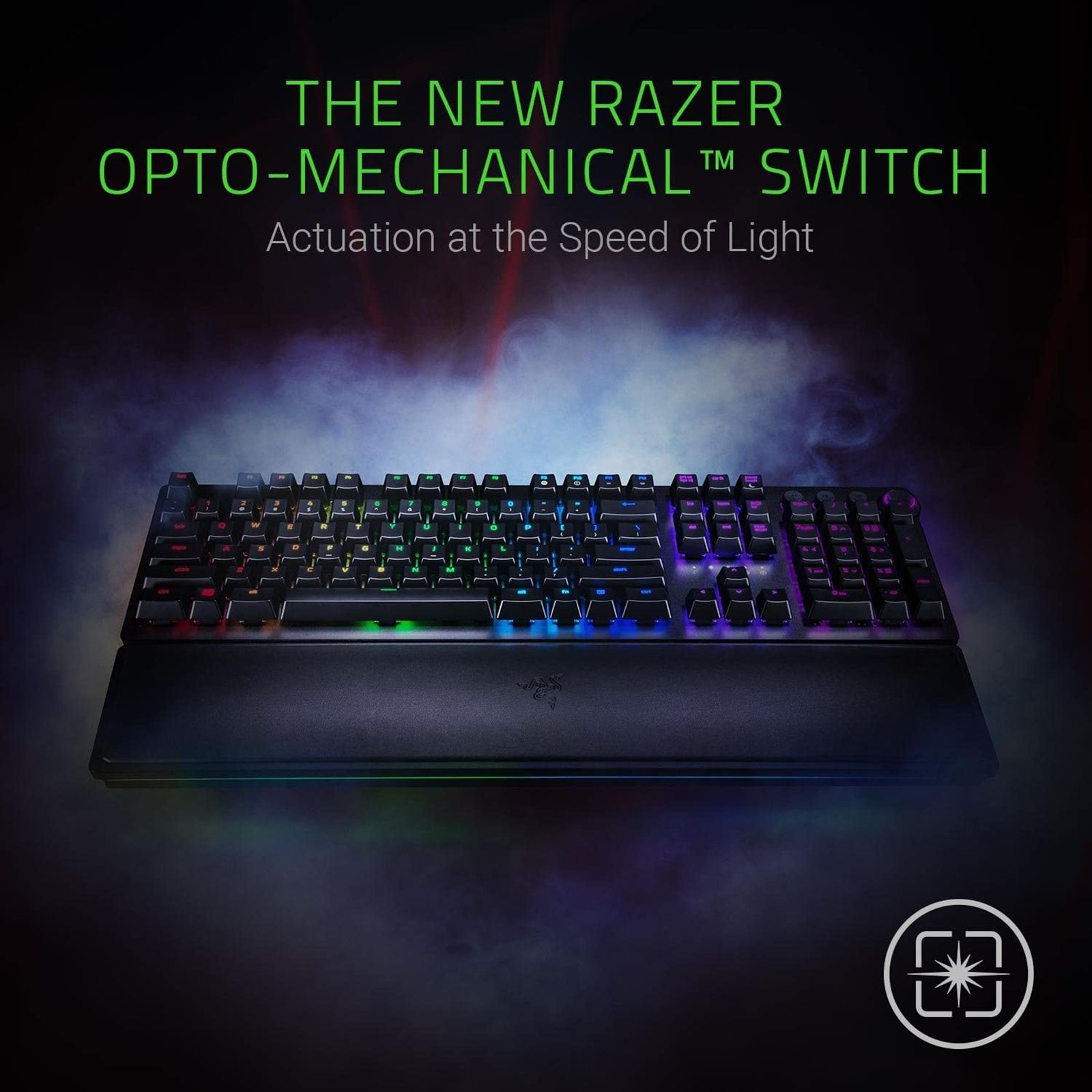RAZER Huntsman Elite Wired Gaming Keyboard with Backlit Keys (Ergonomic Wrist Rest, Black)_7