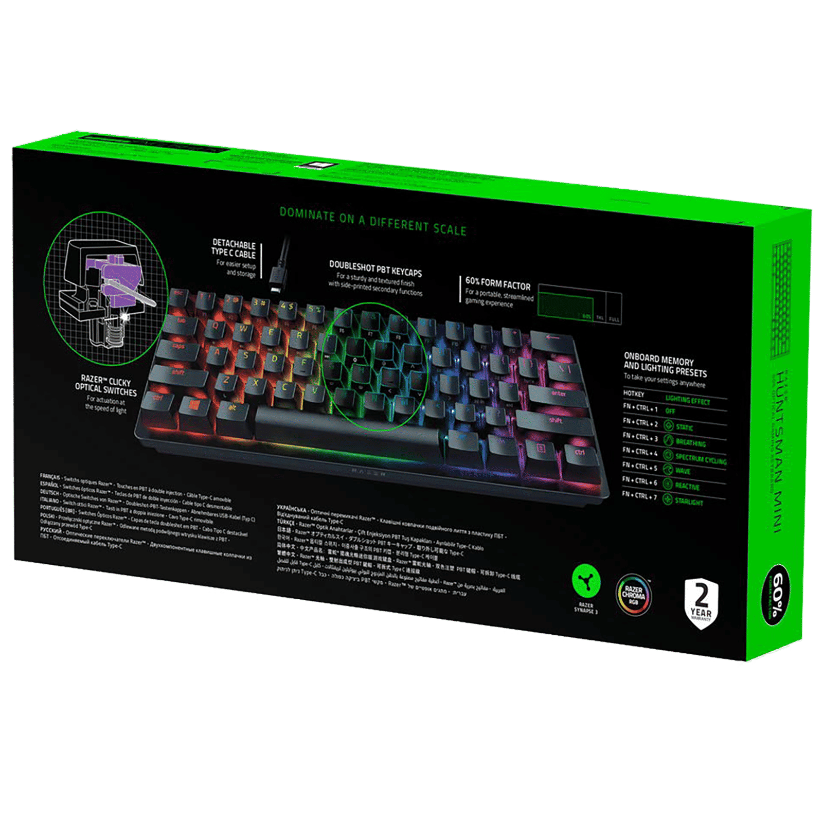 RAZER Huntsman Mini Wired Gaming Keyboard with Backlit Keys (Clicky Optical Switch, Black)_10