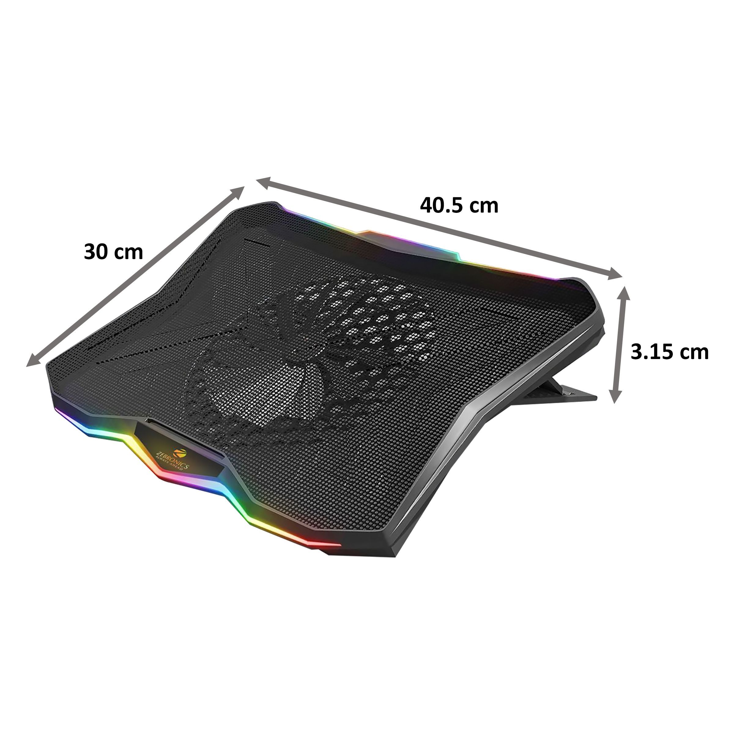 ZEBRONICS ZEB-NC7000 Stand with Cooling Fan For Laptop (USB Powered, A180-ZEB-NC7000, Black)_2