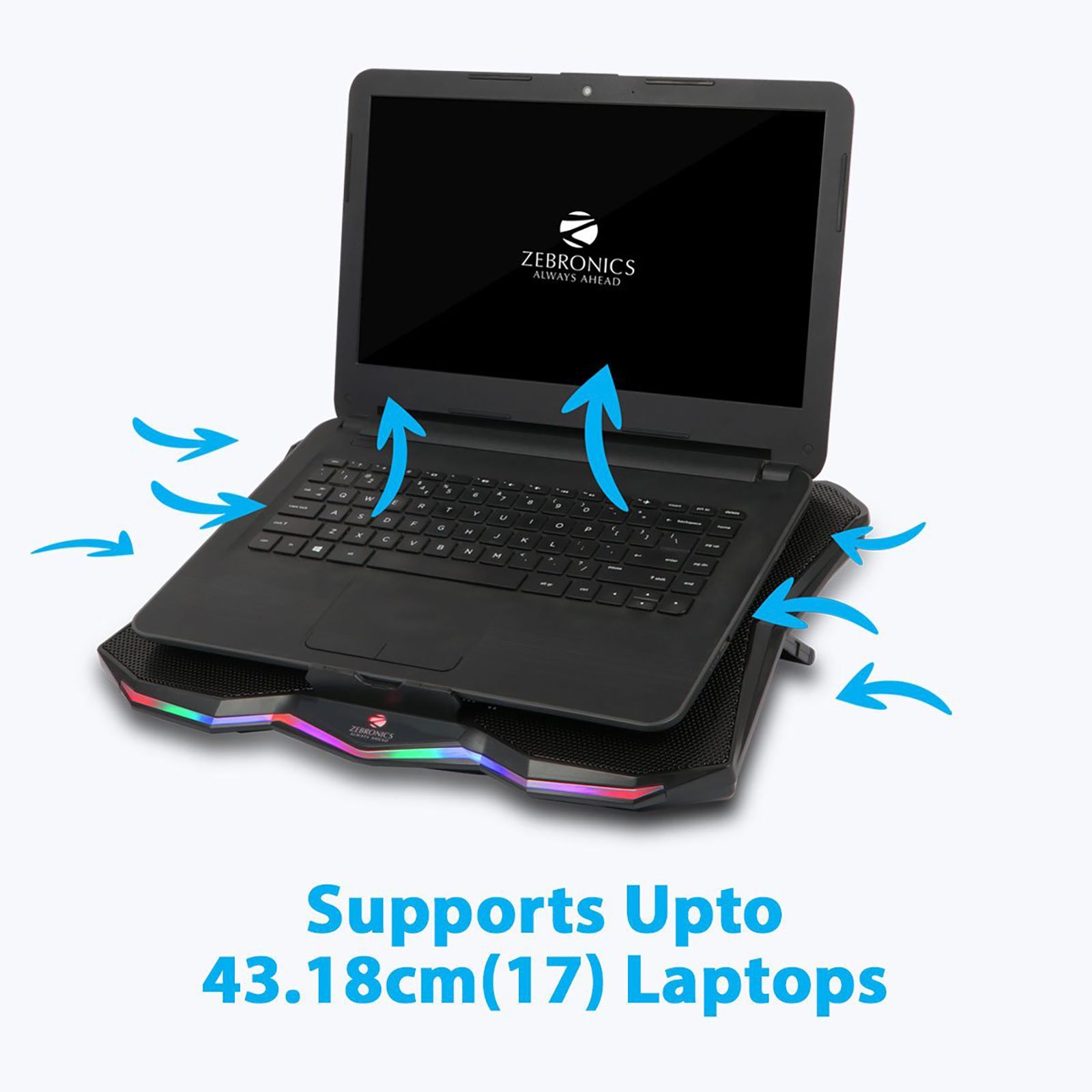 ZEBRONICS ZEB-NC7000 Stand with Cooling Fan For Laptop (USB Powered, A180-ZEB-NC7000, Black)_5