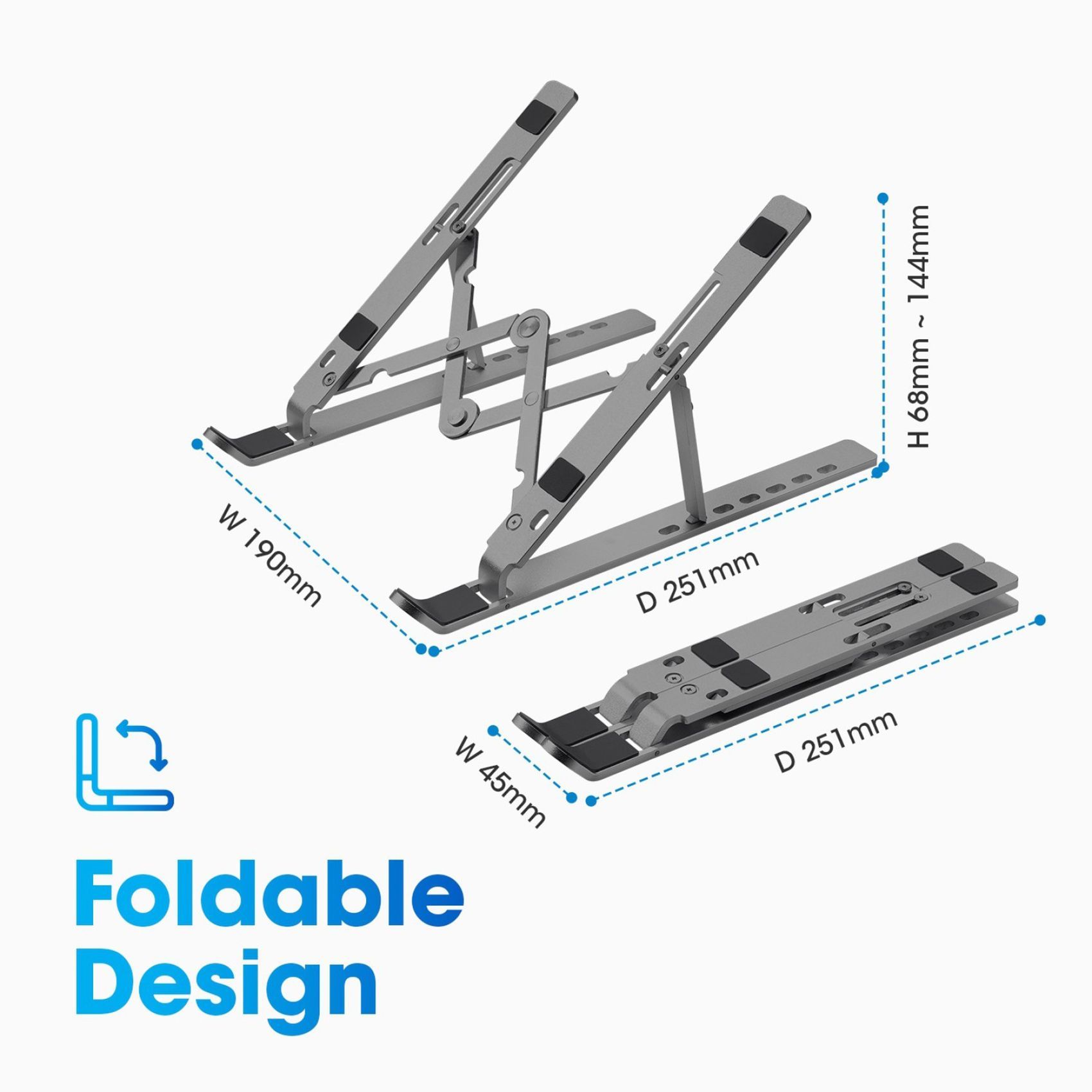 ZEBRONICS ZEB-NS2000 Laptop Stand (7 Adjustable Levels, A31-NS2000, Dark Grey) ZEBRONICS ZEB-NS2000 Laptop Stand (7 Adjustable Levels, A31-NS2000, Dark Grey)_2
