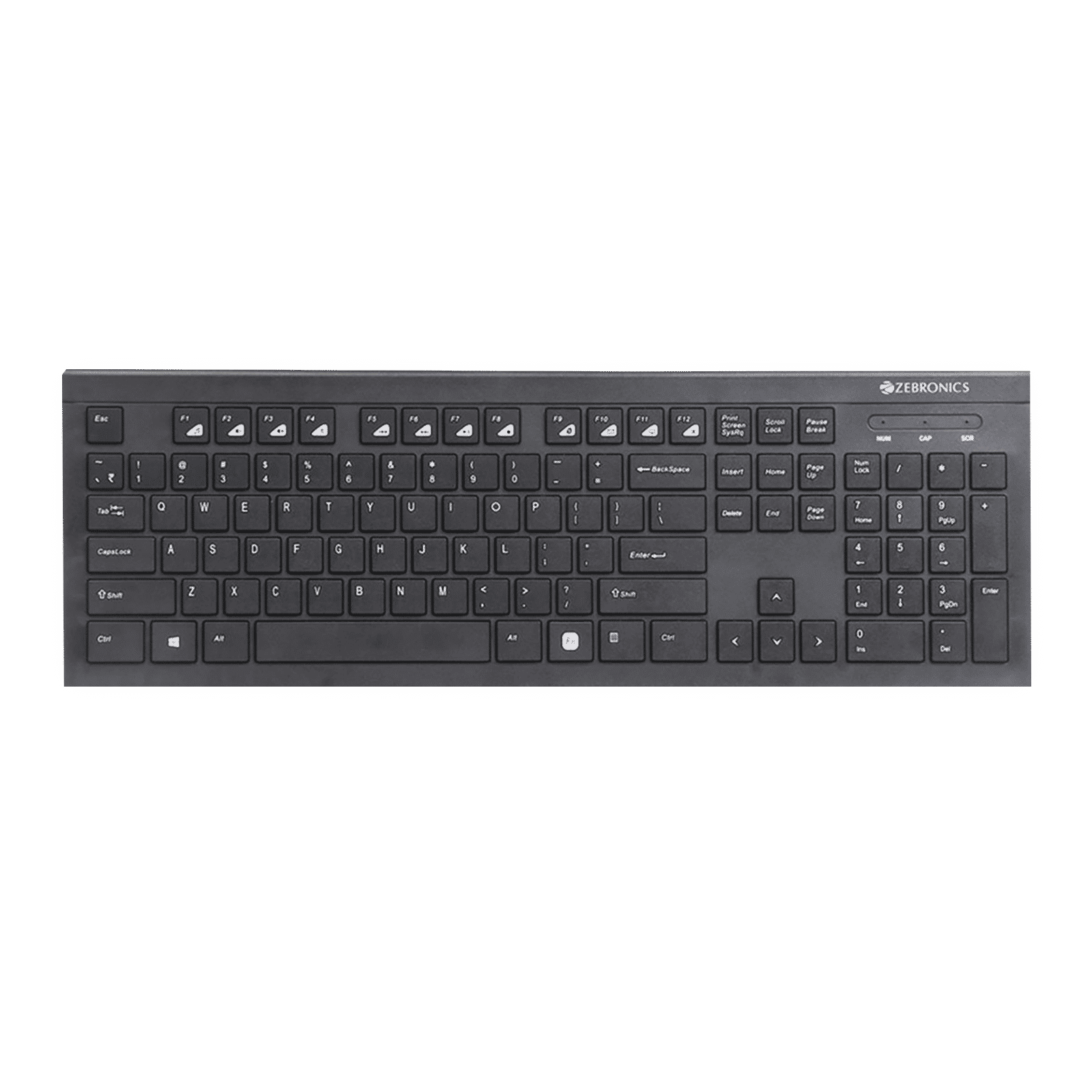 ZEBRONICS ZEB-DLK01 Wired Keyboard with Number Pad (UV Coated Keys, Black)_1