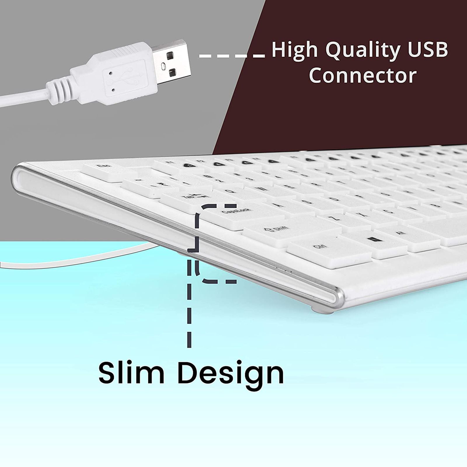 ZEBRONICS ZEB-DLK01 Wired Keyboard with Number Pad (UV Coated Keys, White)_6