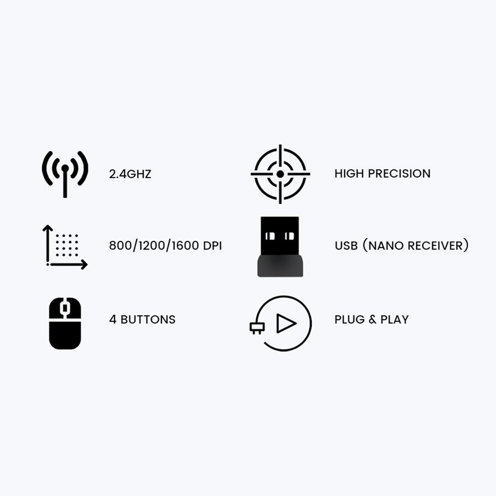 ZEBRONICS Zeb-Bold Wireless Optical Mouse (1600 DPI Adjustable, Smart Energy Saving Mode, Black)_6