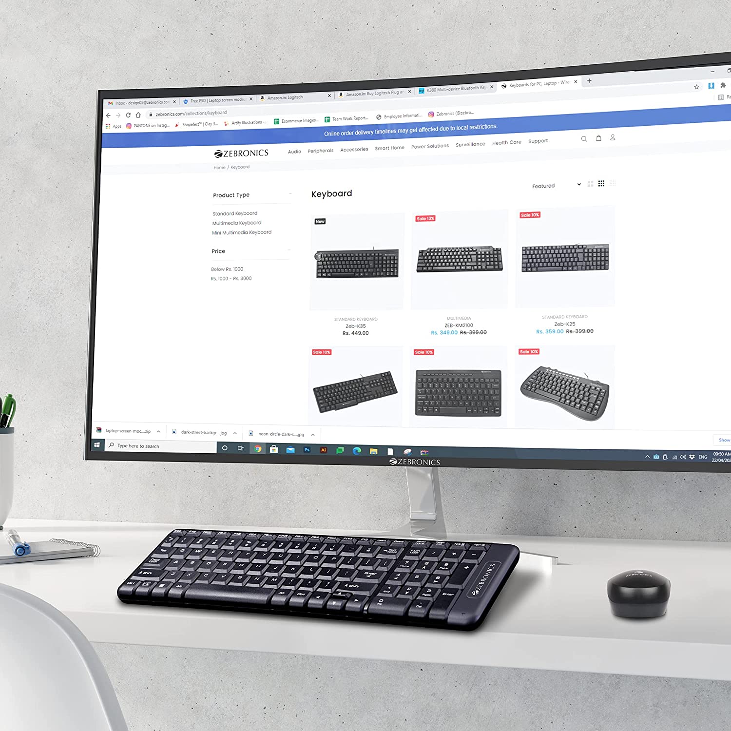 ZEBRONICS ZEB-Companion 104 Wireless Keyboard & Mouse Combo (100 Keys, 1200 DPI, Advanced Optical Sensor Technology, Black)_10