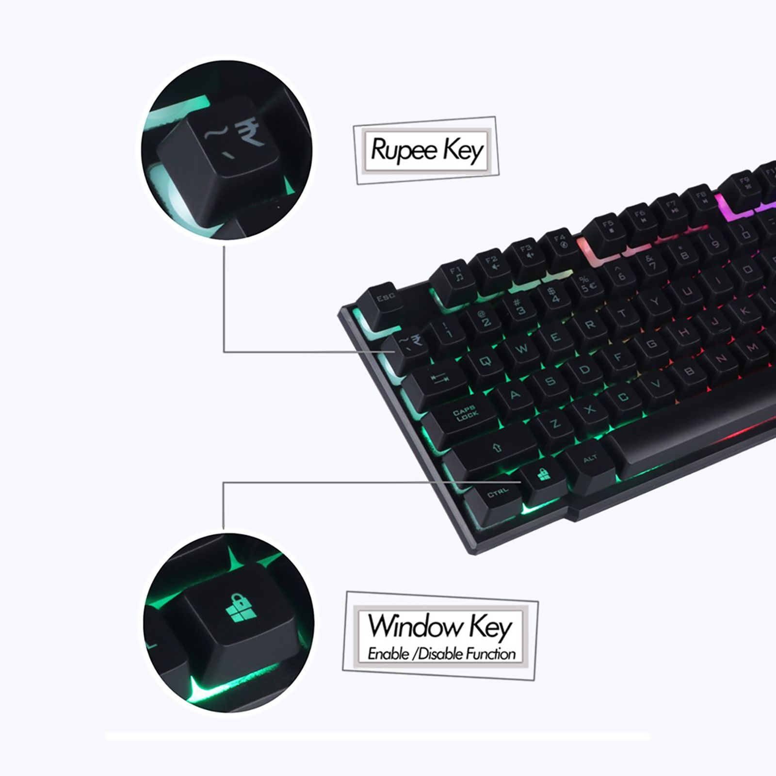 ZEBRONICS ZEB-Fighter Wired Gaming Keyboard & Mouse Combo (108 Keys, 2000 DPI Adjustable, High Precision Sensor, Black)_3