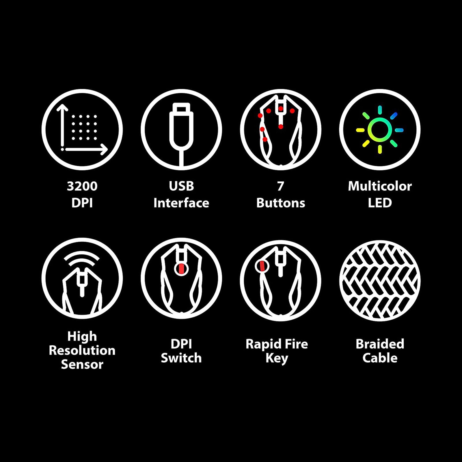 ZEBRONICS Groza Wired Optical Gaming Mouse (3200 DPI Adjustable, High Resolution Gaming Grade Sensor, Black) ZEBRONICS Groza Wired Optical Gaming Mouse (3200 DPI Adjustable, High Resolution Gaming Grade Sensor, Black)_10