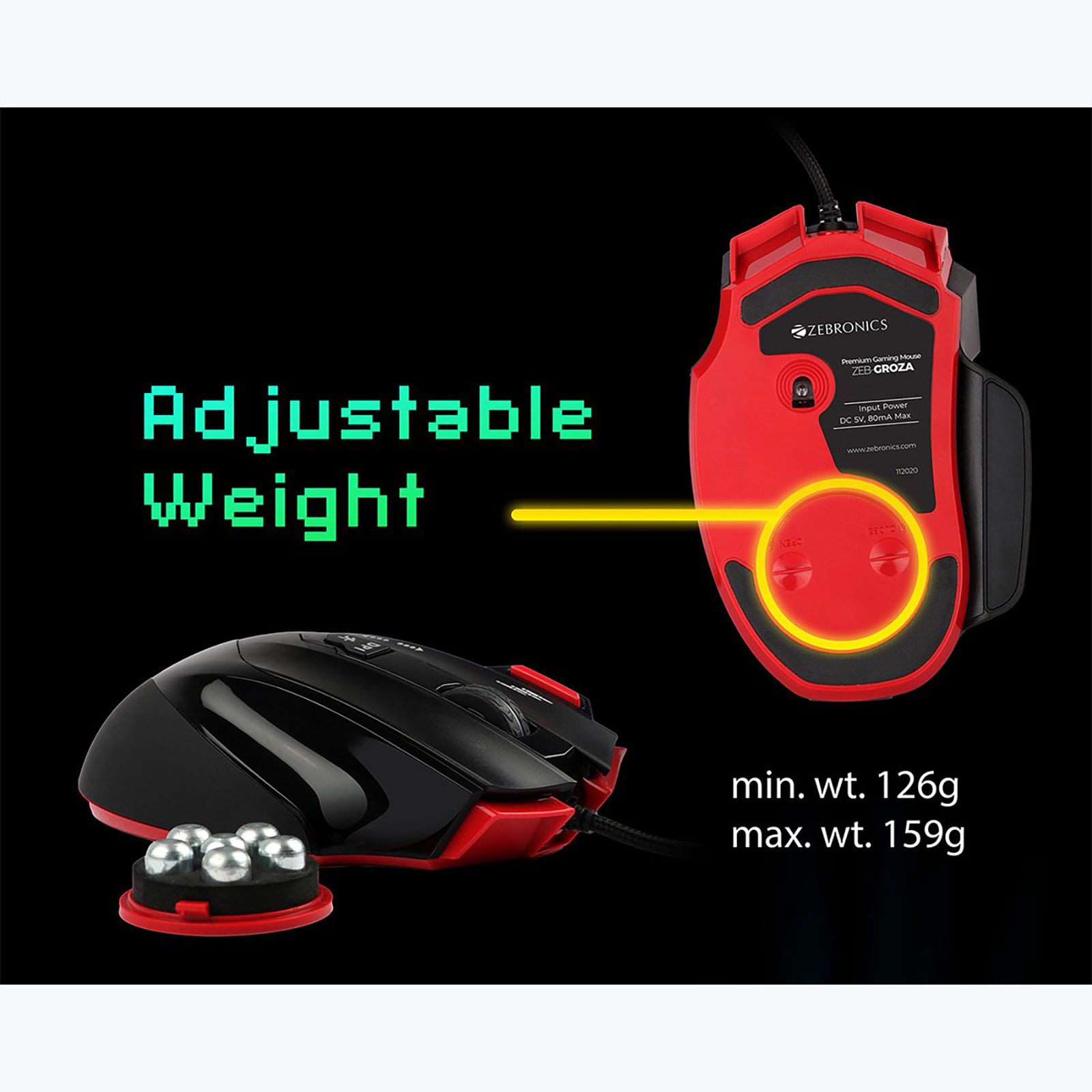 ZEBRONICS Groza Wired Optical Gaming Mouse (3200 DPI Adjustable, High Resolution Gaming Grade Sensor, Black) ZEBRONICS Groza Wired Optical Gaming Mouse (3200 DPI Adjustable, High Resolution Gaming Grade Sensor, Black)_4