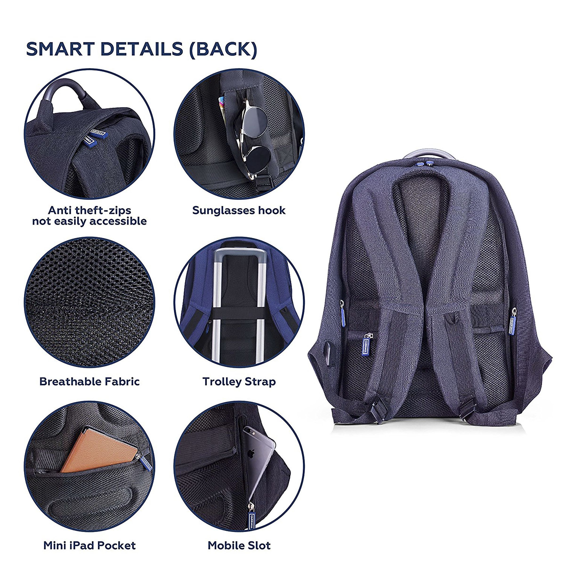 Carriall Columbus Polyester Laptop Backpack for 15.6 Inch Laptop (22.4 L, USB Charging Port, Beige)_5