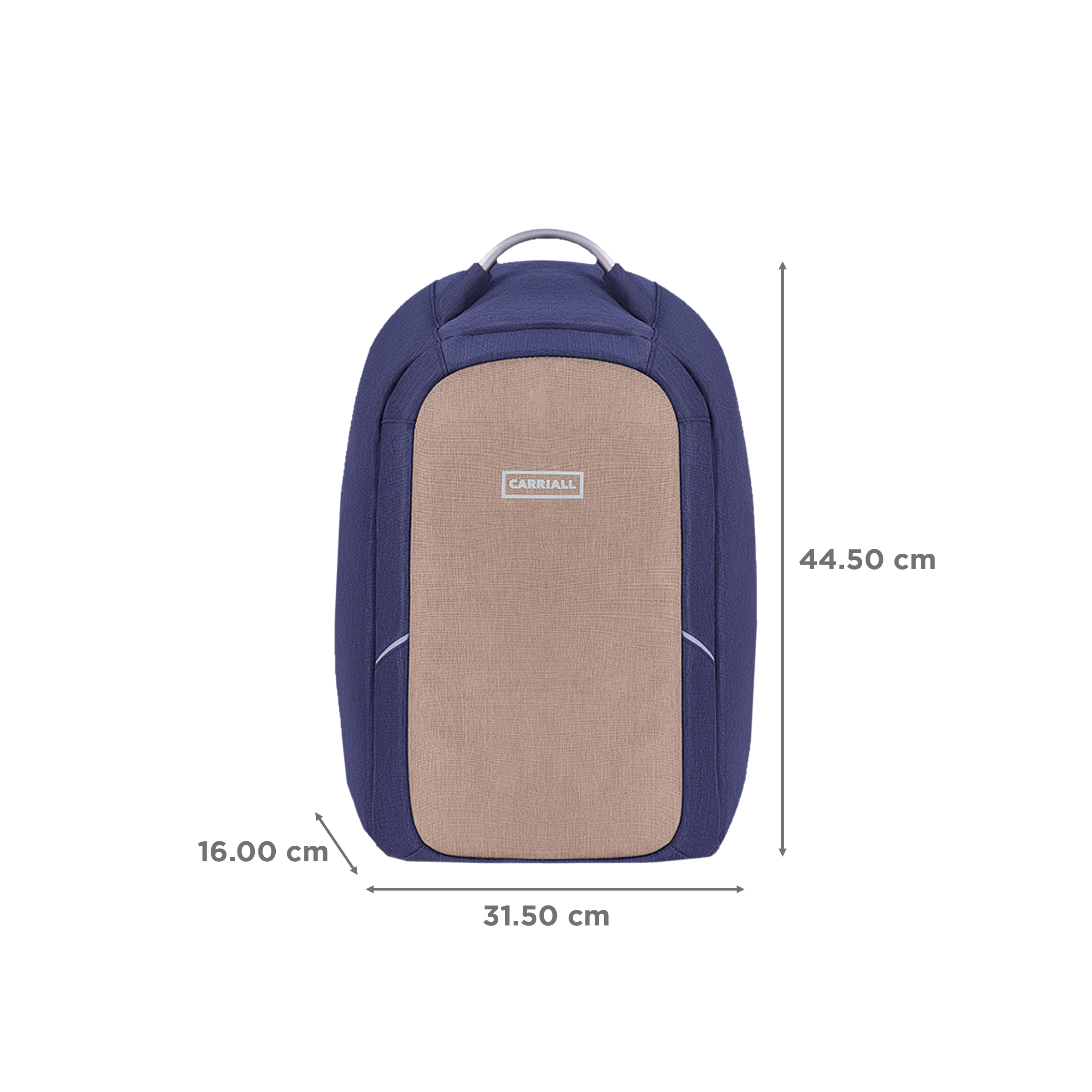 Carriall Columbus Polyester Laptop Backpack for 15.6 Inch Laptop (22.4 L, USB Charging Port, Beige)_3