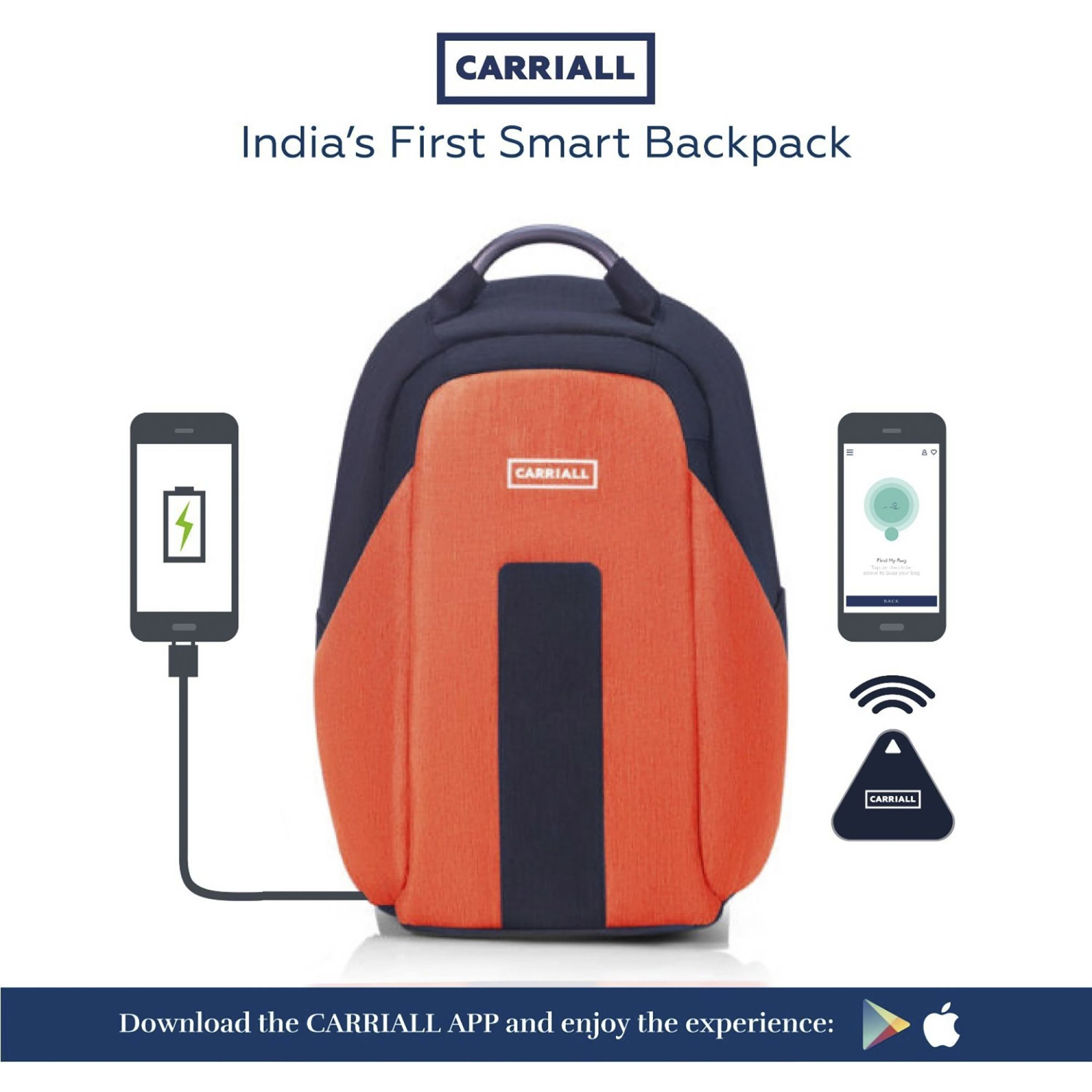 Carriall Vasco Polyester Laptop Backpack(21.1 L, USB Charging Port, Orange)_6