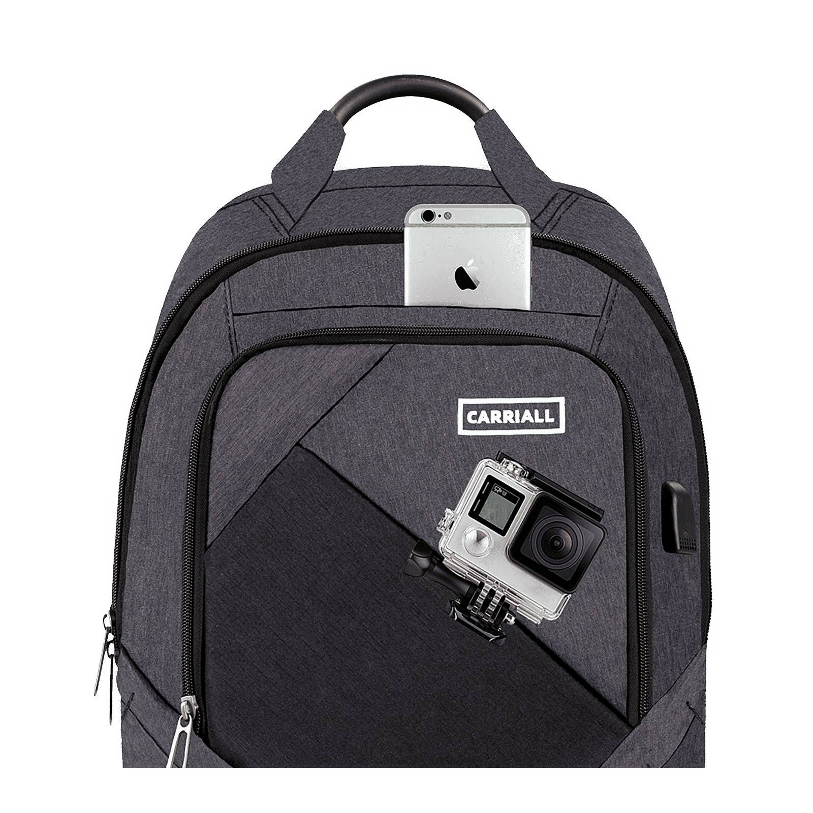Carriall Minikin Polyester Laptop Backpack for 15.6 Inch Laptop (29.6 L, USB Charging Port, Black)_8
