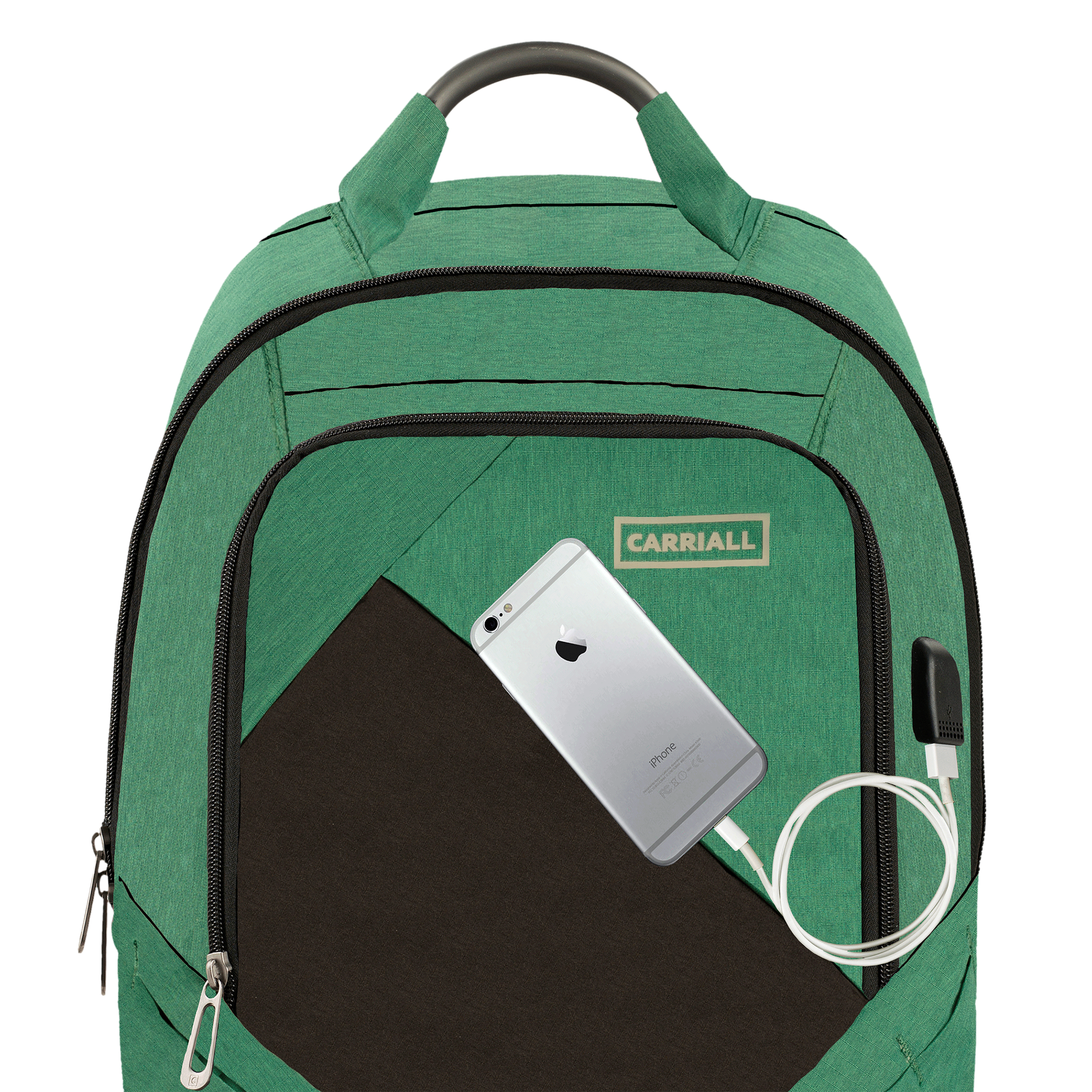 Carriall Minikin Polyester Laptop Backpack for 15.6 Inch Laptop (29.6 L, USB Charging Port, Green)_6