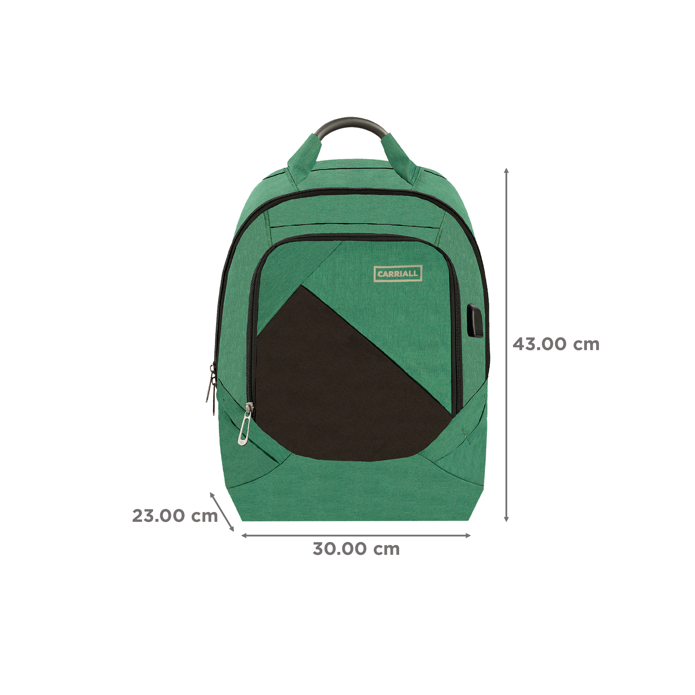 Carriall Minikin Polyester Laptop Backpack for 15.6 Inch Laptop (29.6 L, USB Charging Port, Green)_3