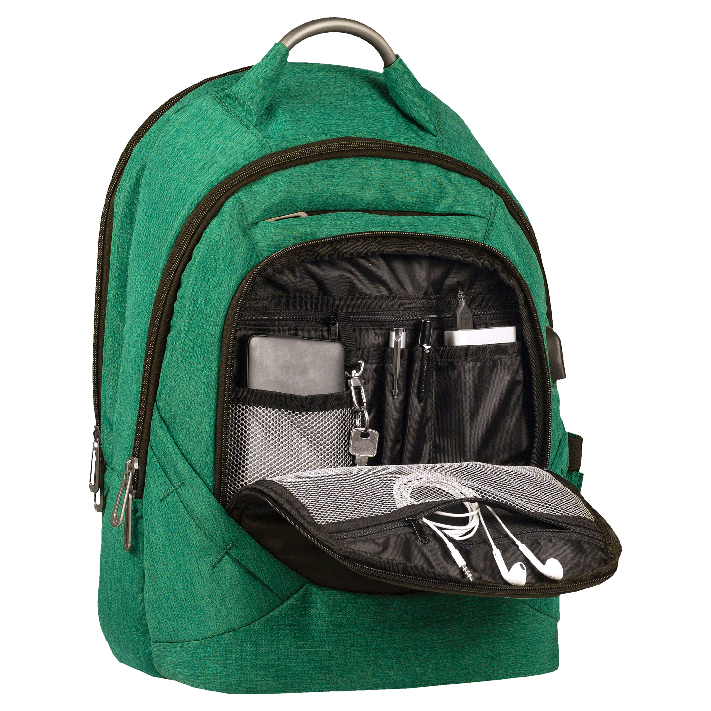 Carriall Minikin Polyester Laptop Backpack for 15.6 Inch Laptop (29.6 L, USB Charging Port, Green)_4