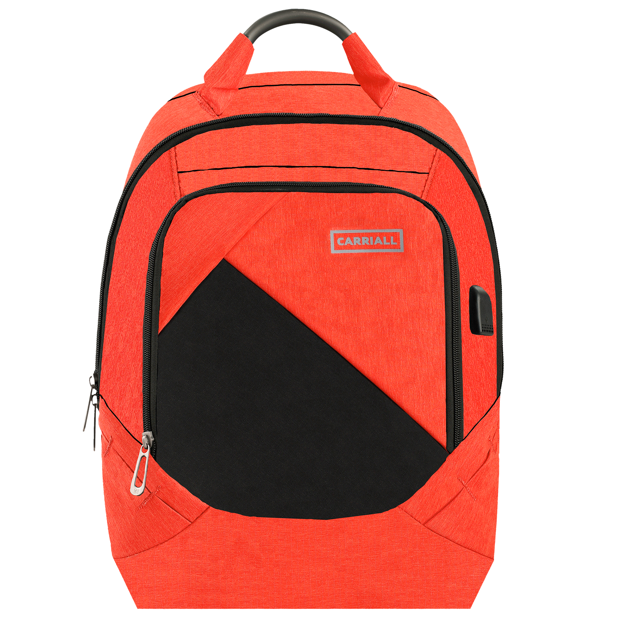 Carriall Minikin Polyester Laptop Backpack for 15.6 Inch Laptop (29.6 L, USB Charging Port, Orange)_1