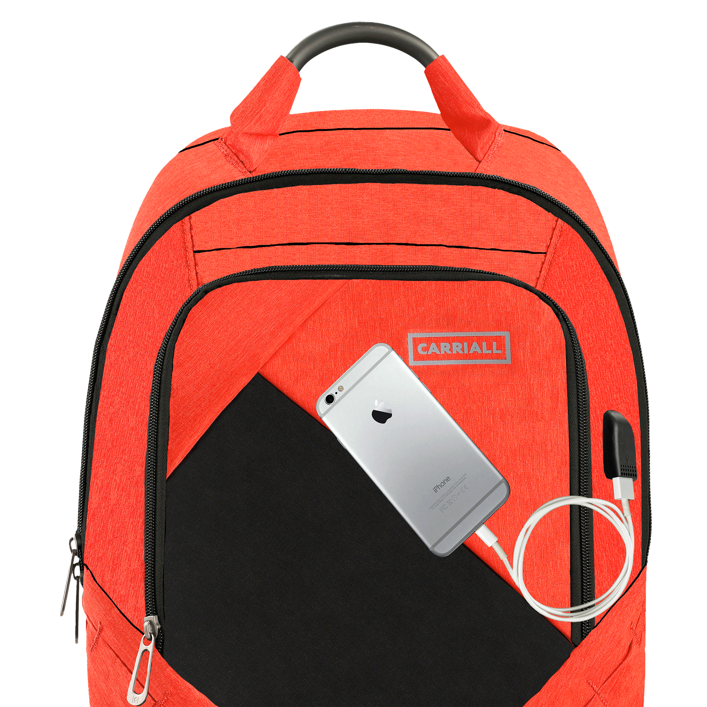 Carriall Minikin Polyester Laptop Backpack for 15.6 Inch Laptop (29.6 L, USB Charging Port, Orange)_7