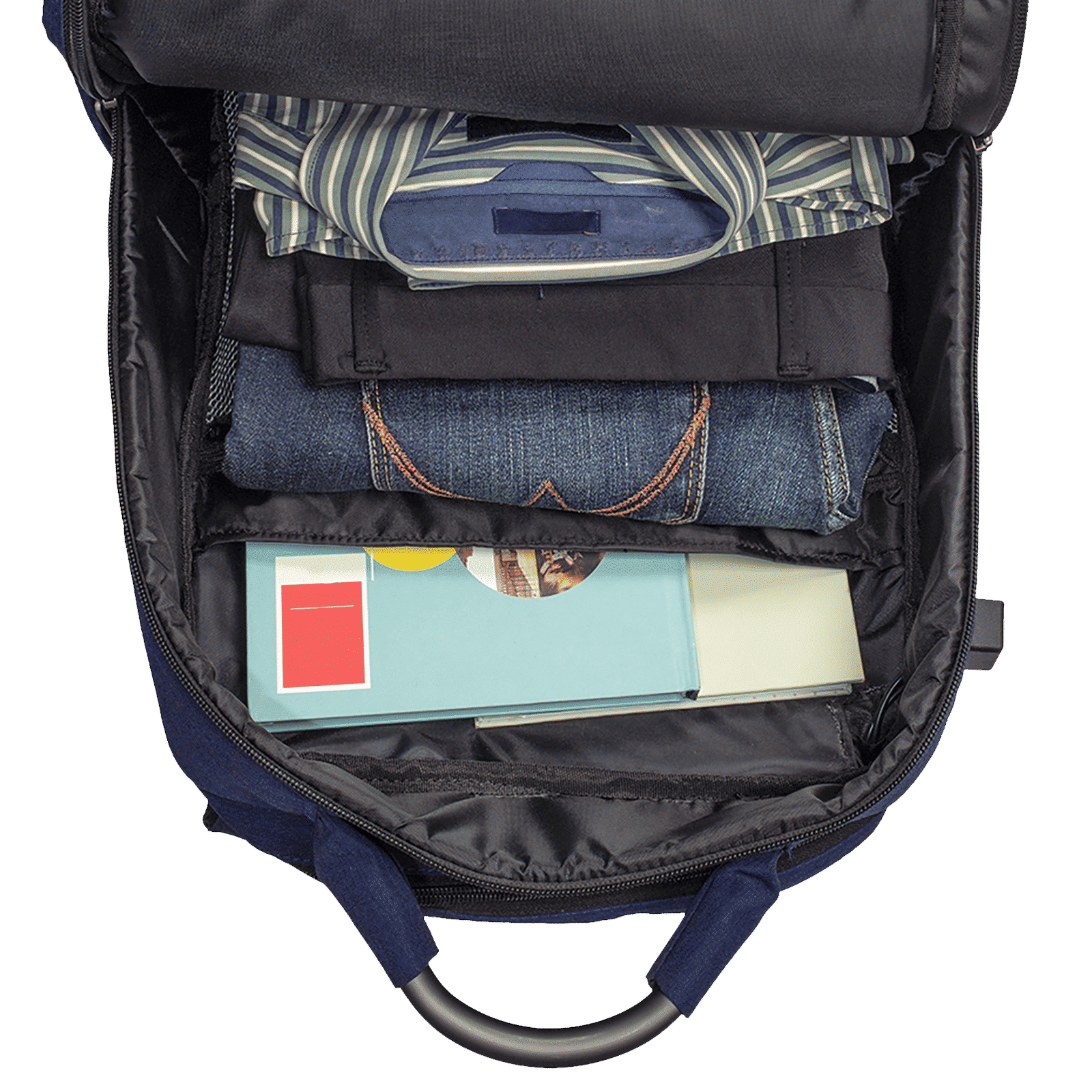 Carriall Minch Polyester Laptop Backpack for 15.6 Inch Laptop (27.3 L, USB Charging Port, Blue/Black)_11