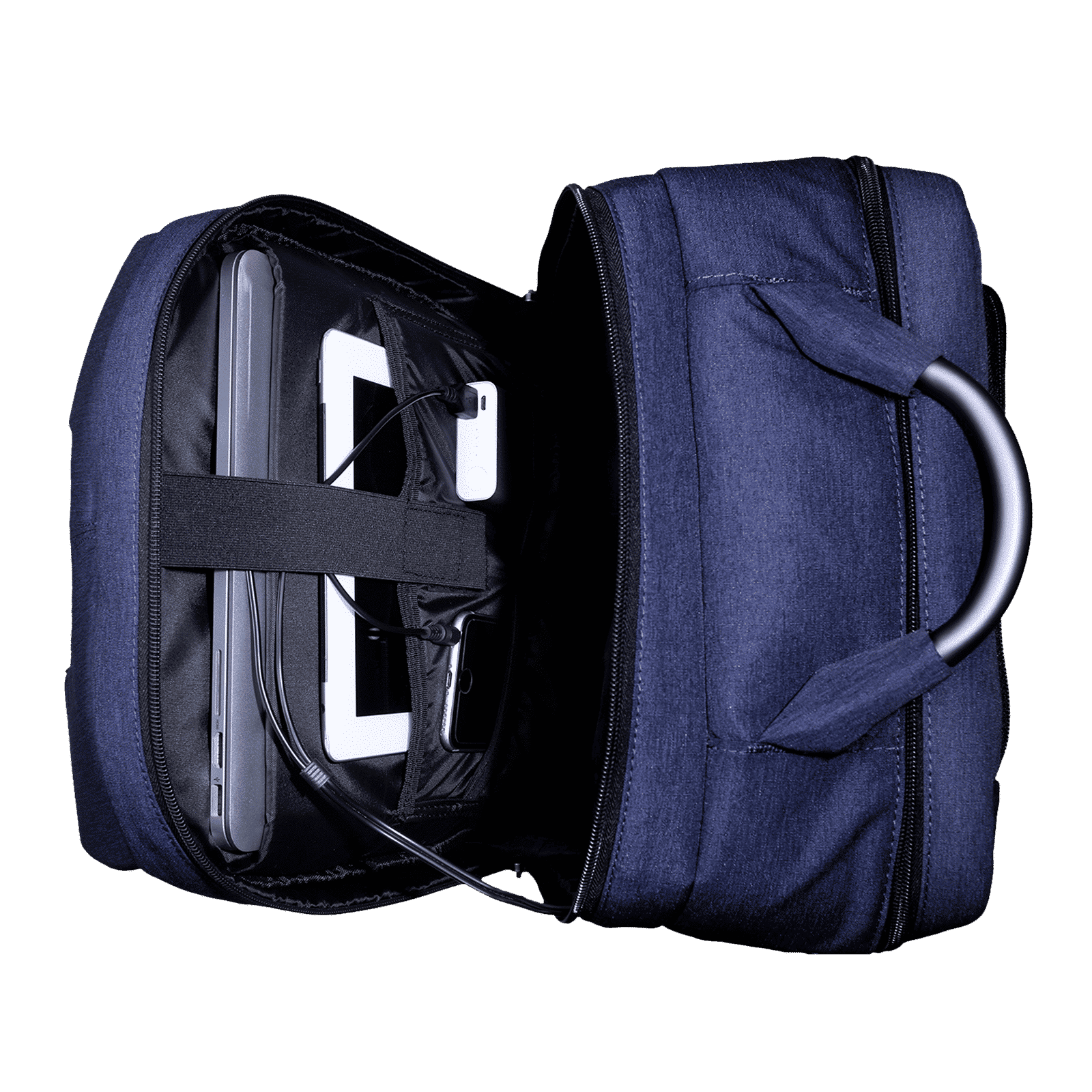 Carriall Minch Polyester Laptop Backpack for 15.6 Inch Laptop (27.3 L, USB Charging Port, Blue/Black)_6