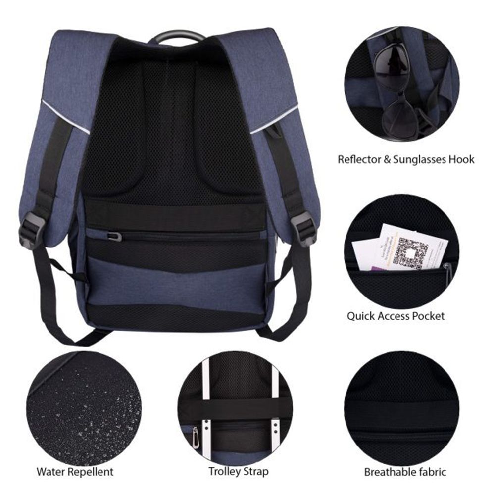 Carriall Minch Polyester Laptop Backpack for 15.6 Inch Laptop (27.3 L, USB Charging Port, Black)_8