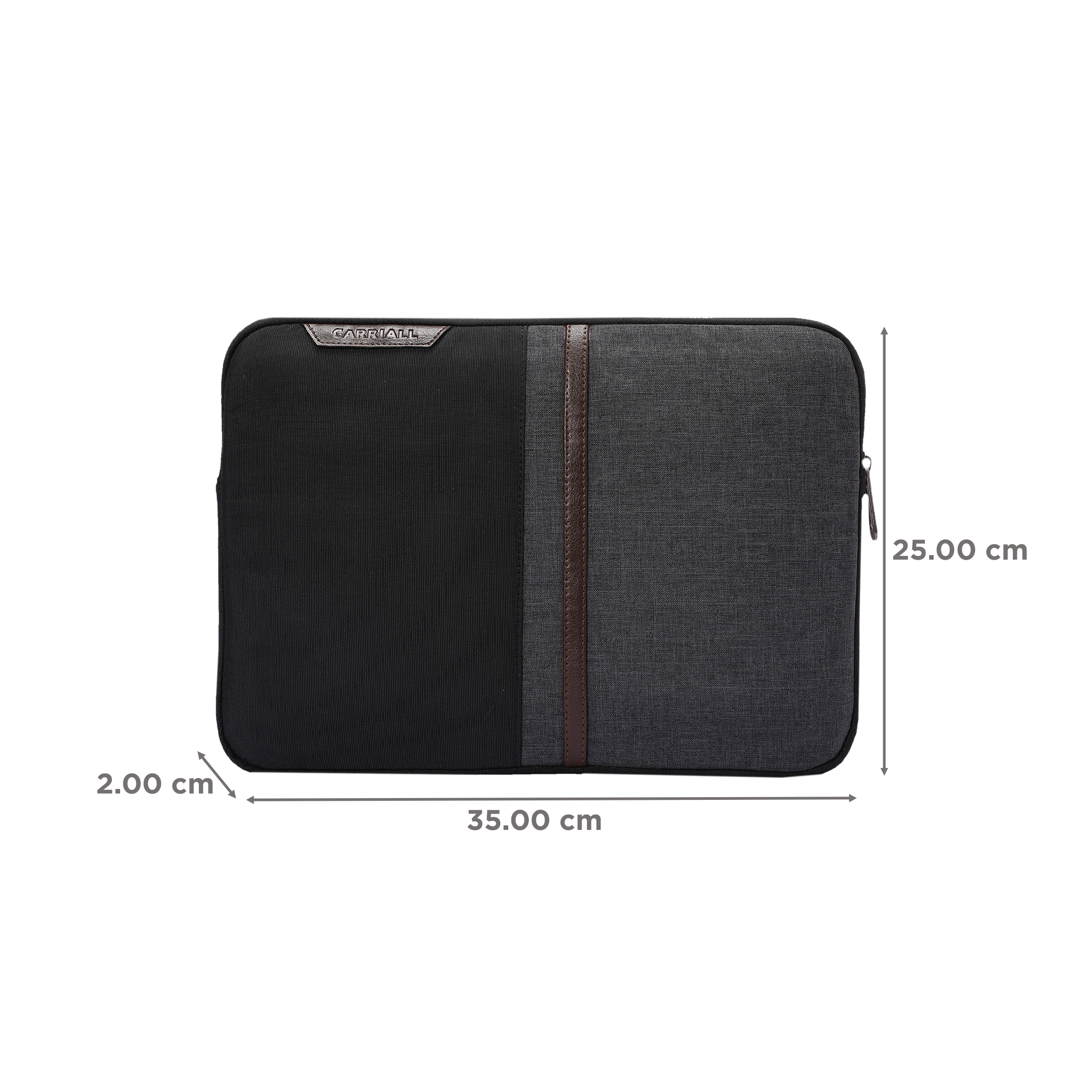 Carriall Suave Fabric, Polyester Laptop Sleeve for 13 Inch Laptop (5 L, Water Resistant, Black/Grey) Carriall Suave Fabric, Polyester Laptop Sleeve for 13 Inch Laptop (5 L, Water Resistant, Black/Grey)_2