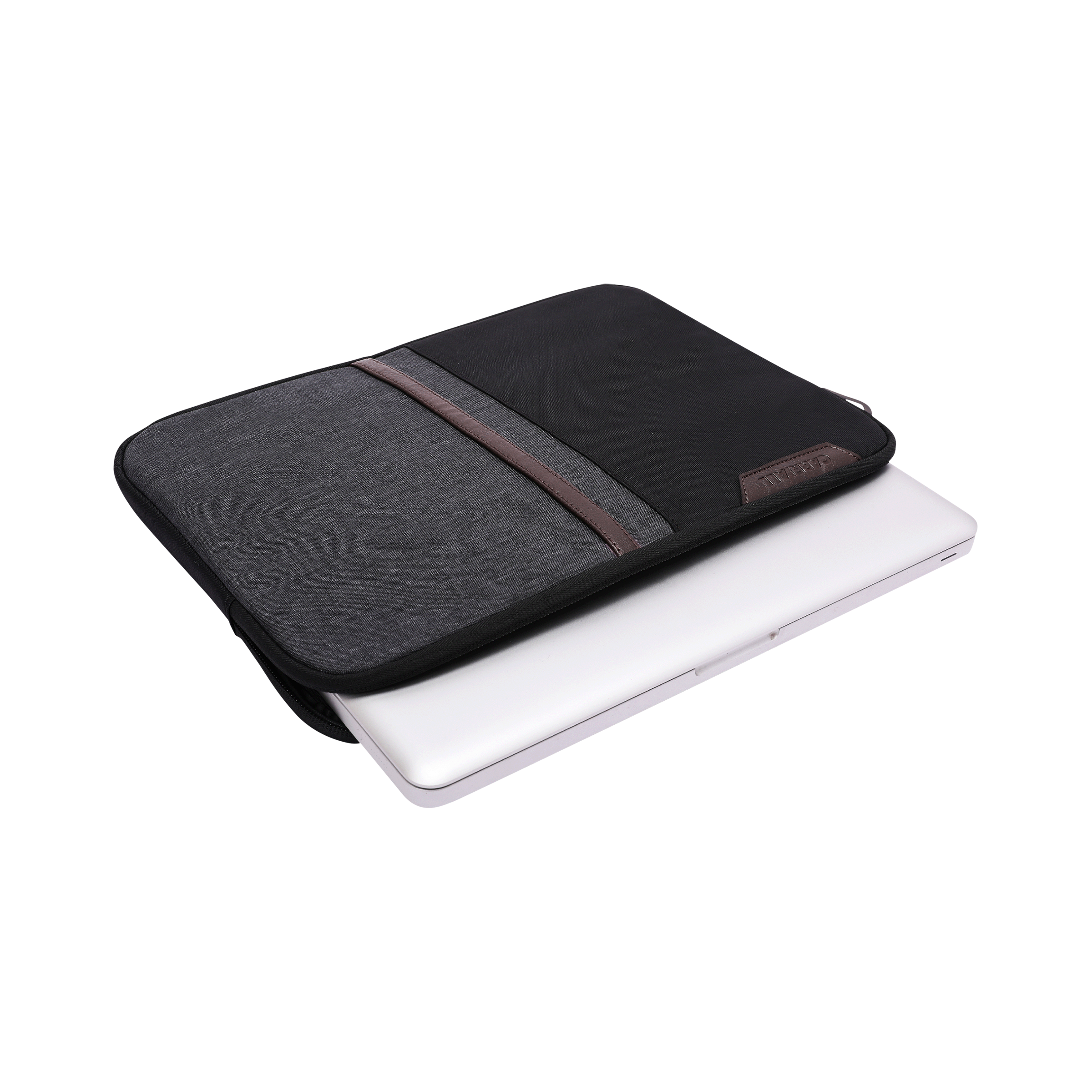 Carriall Suave Fabric, Polyester Laptop Sleeve for 13 Inch Laptop (5 L, Water Resistant, Black/Grey) Carriall Suave Fabric, Polyester Laptop Sleeve for 13 Inch Laptop (5 L, Water Resistant, Black/Grey)_5