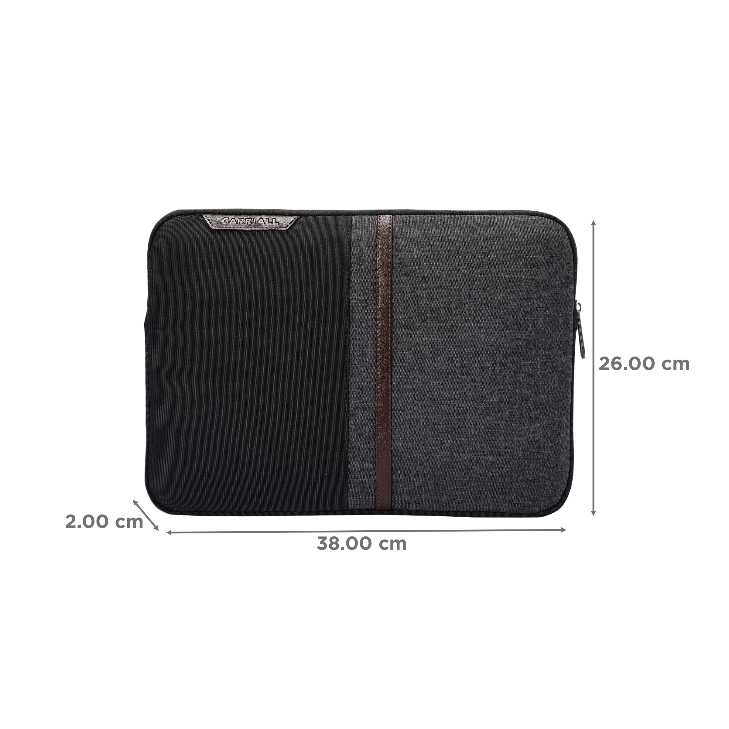 Carriall Suave Fabric, Polyester Laptop Sleeve for 15 Inch Laptop (2 L, Water Resistant, Black/Grey) Carriall Suave Fabric, Polyester Laptop Sleeve for 15 Inch Laptop (2 L, Water Resistant, Black/Grey)_2