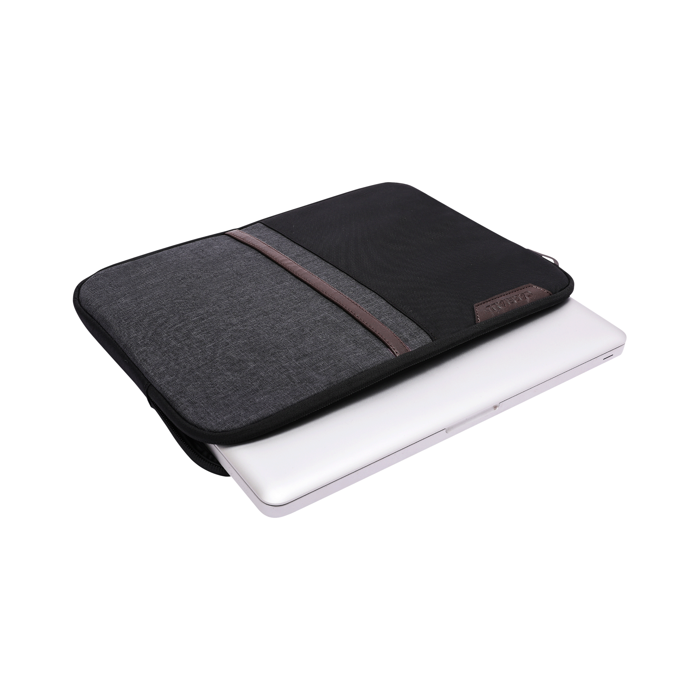 Carriall Suave Fabric, Polyester Laptop Sleeve for 15 Inch Laptop (2 L, Water Resistant, Black/Grey) Carriall Suave Fabric, Polyester Laptop Sleeve for 15 Inch Laptop (2 L, Water Resistant, Black/Grey)_5