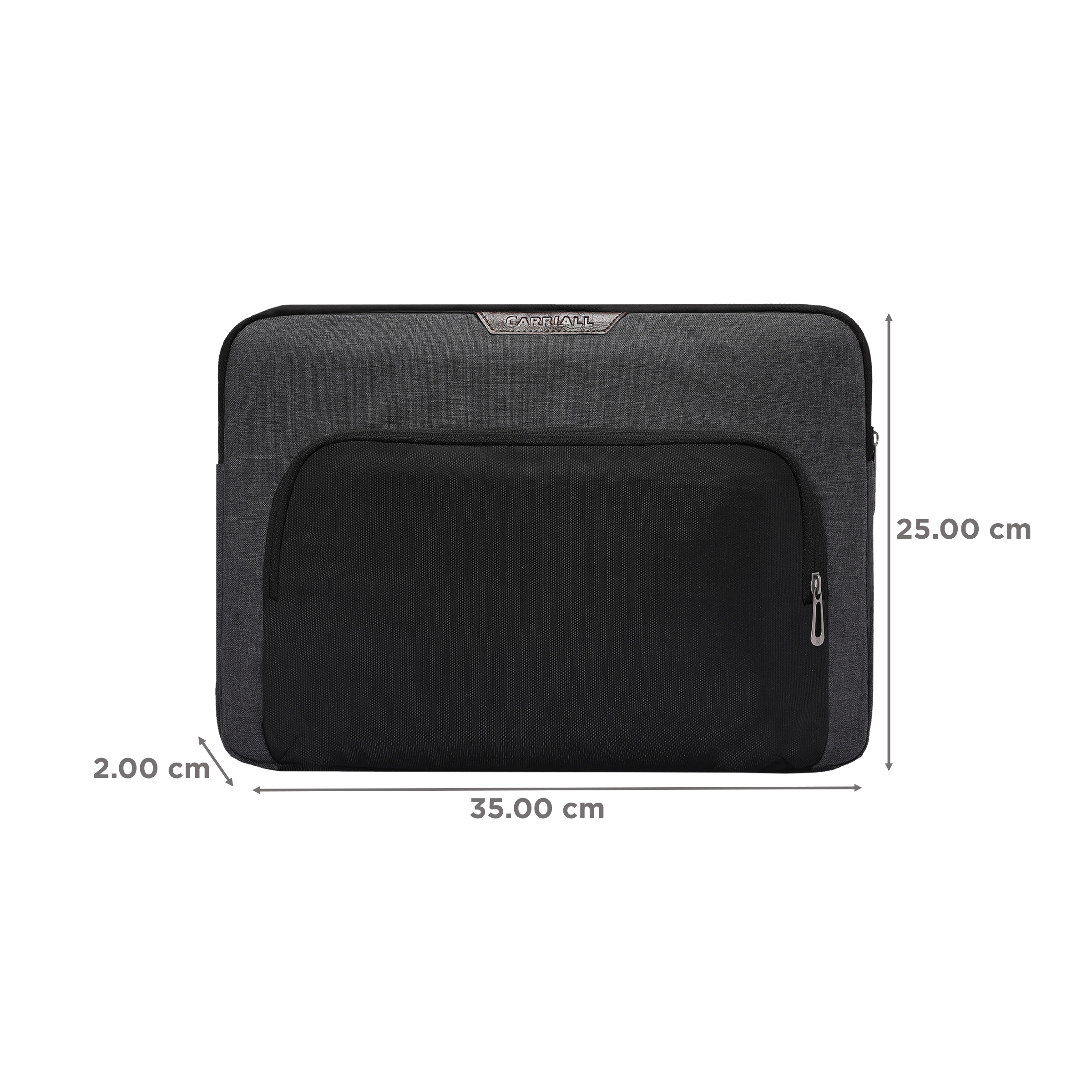 Carriall Noble Fabric, Polyester Laptop Sleeve for 13 Inch Laptop (2 L, Water Resistant, Black/Grey)_2