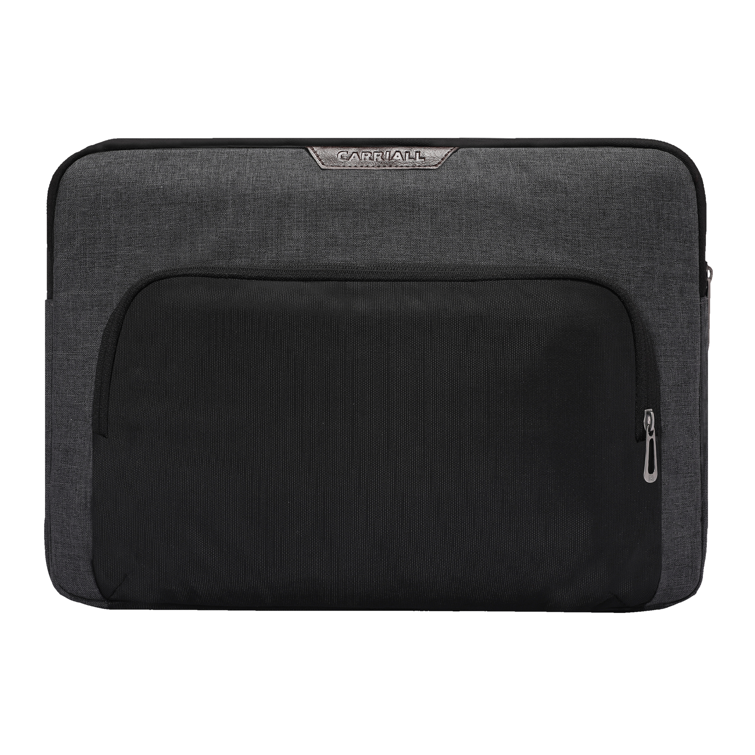 Carriall Noble Fabric, Polyester Laptop Sleeve for 14 Inch Laptop (2 L, Water Resistant, Black/Grey)_1