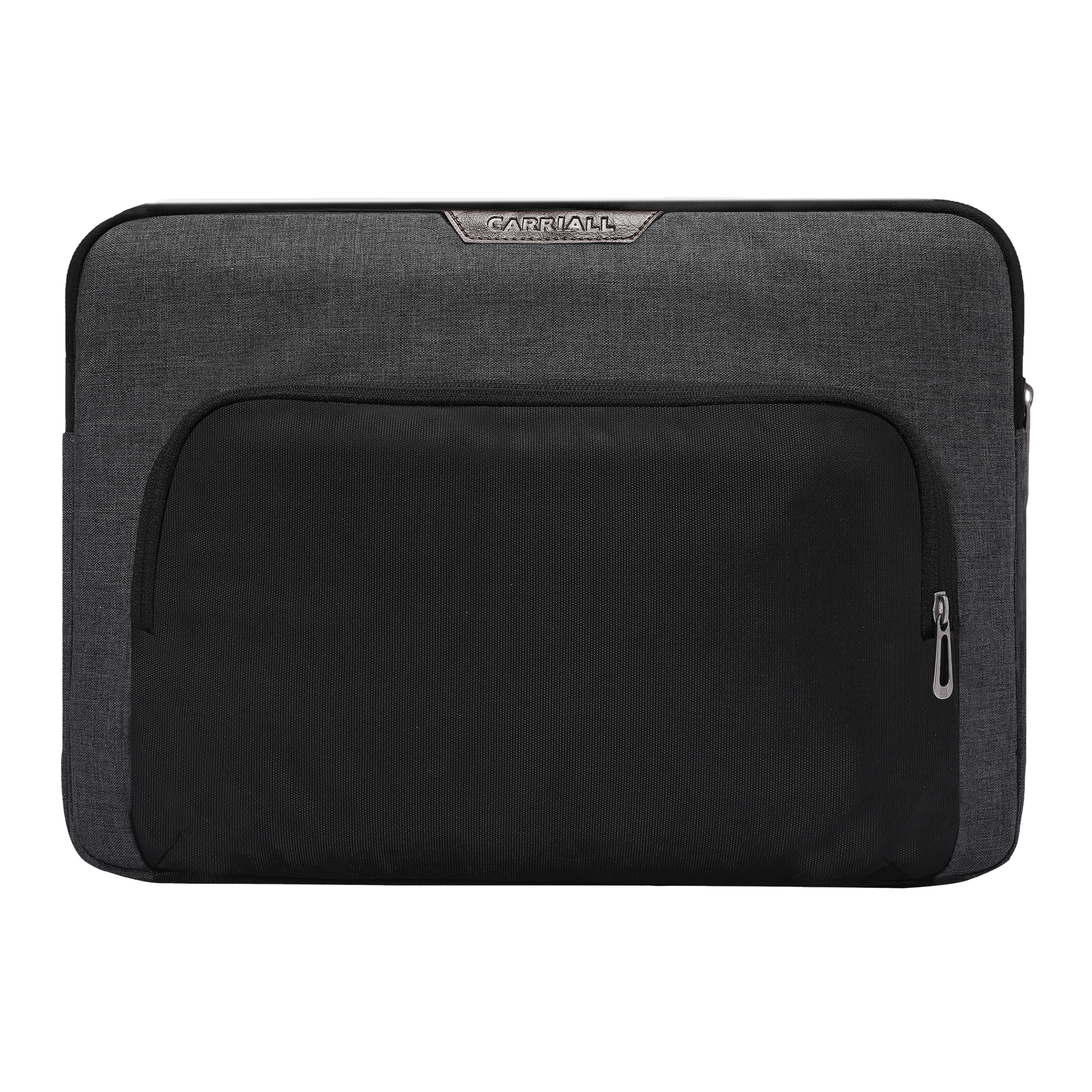 Carriall Noble Fabric, Polyester Laptop Sleeve for 15 Inch Laptop (2 L, Water Resistant, Black/Grey)_1