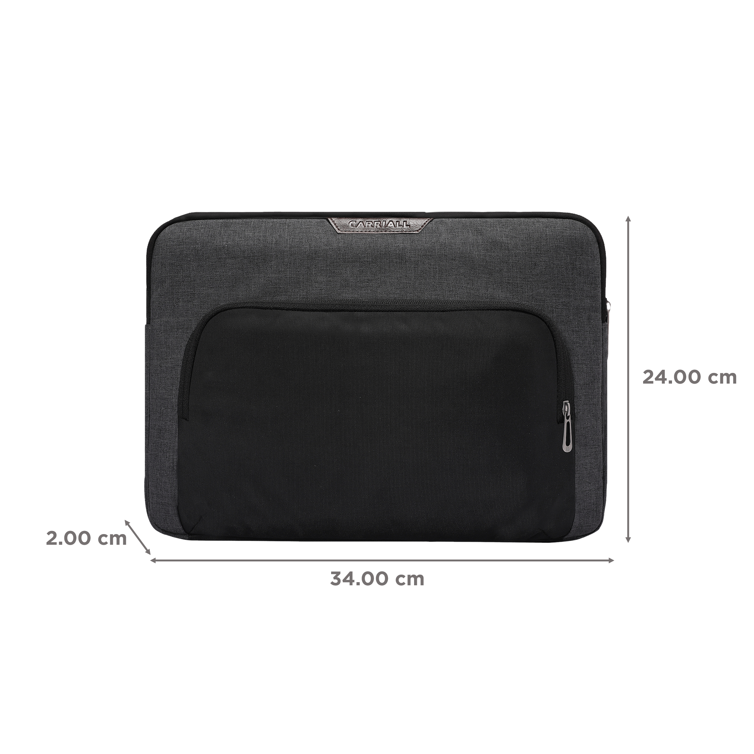 Carriall Noble Fabric, Polyester Laptop Sleeve for 13 Inch Laptop (Water Resistant, Black/Grey)_2