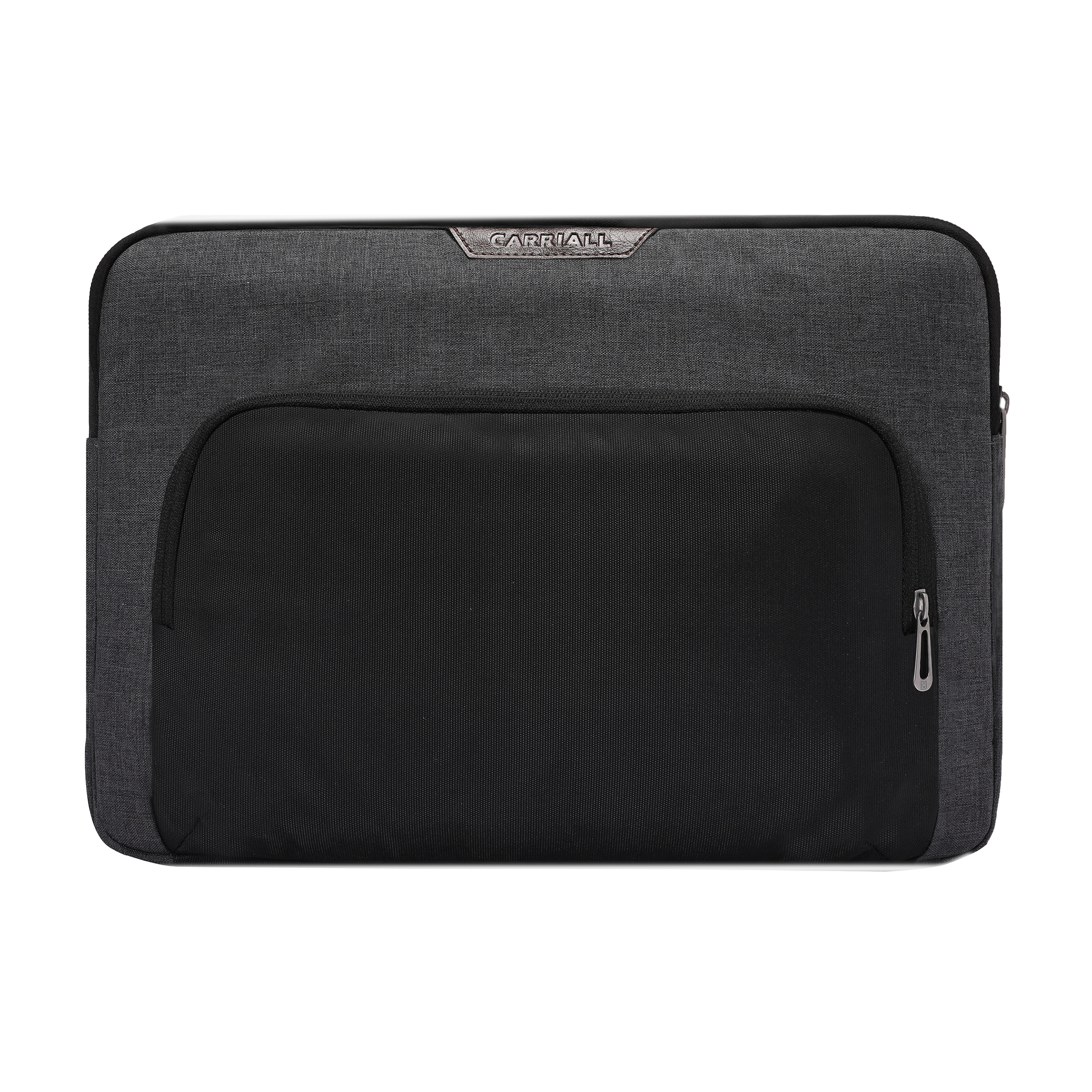Carriall Noble Fabric, Polyester Laptop Sleeve for 16 Inch Laptop (Water Resistant, Black/Grey)_1