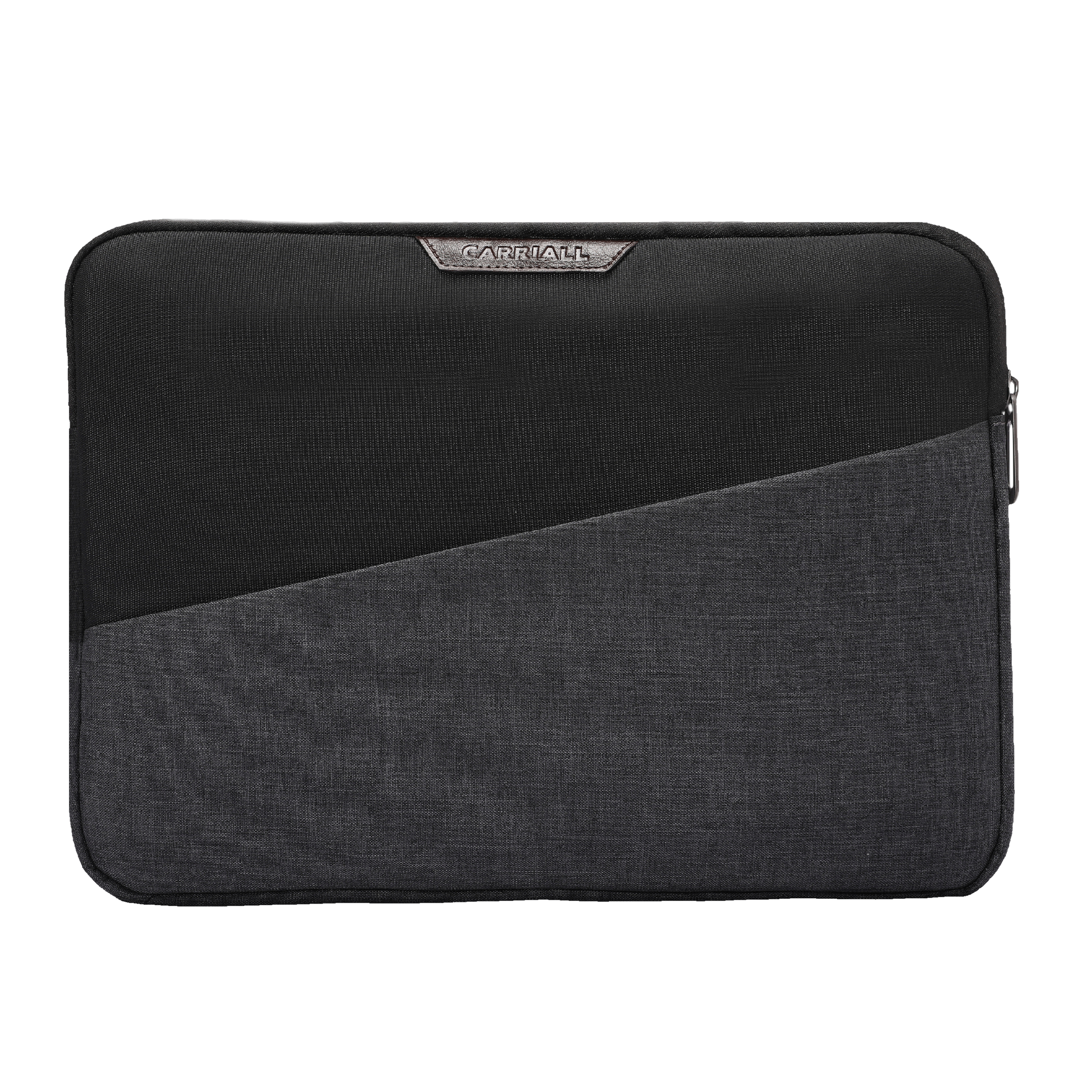 Carriall Ascent Fabric, Polyester Laptop Sleeve for 14 Inch Laptop (2 L, Water Resistant, Black/Grey)_1