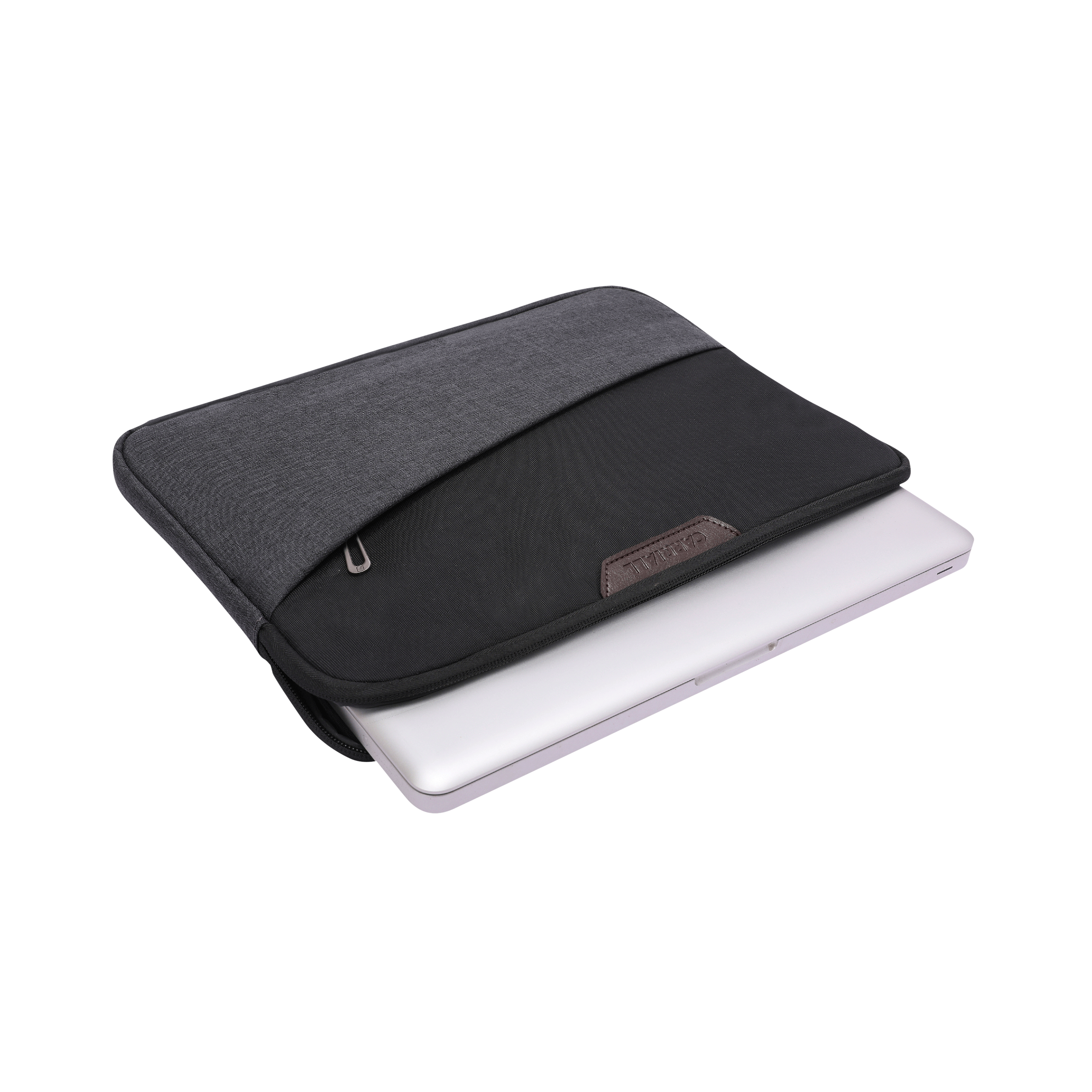 Carriall Ascent Fabric, Polyester Laptop Sleeve for 15 Inch Laptop (Water Resistant, Black/Grey)_5