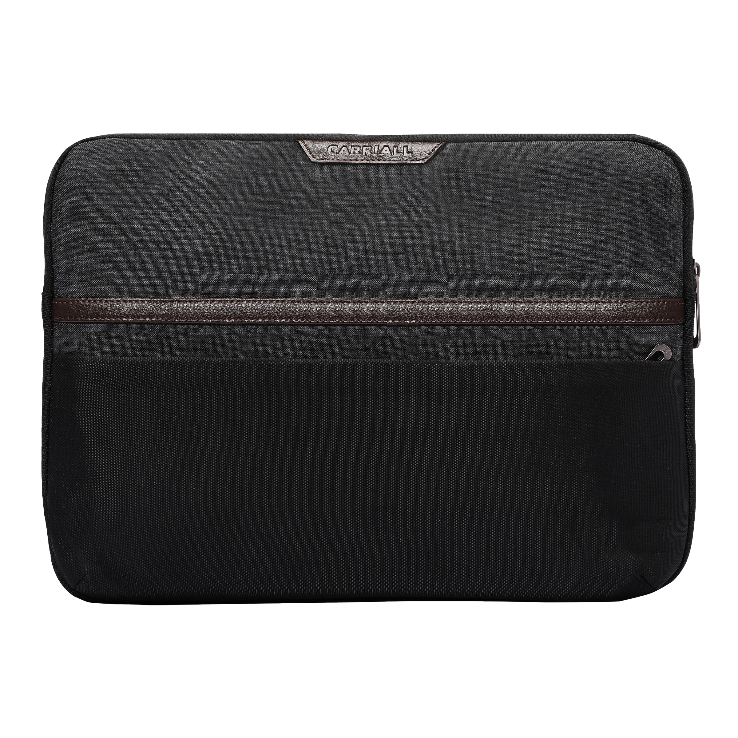 Carriall Urbane Fabric, Polyester Laptop Sleeve for 14 Inch Laptop (Water Resistant, Black/Grey)_1