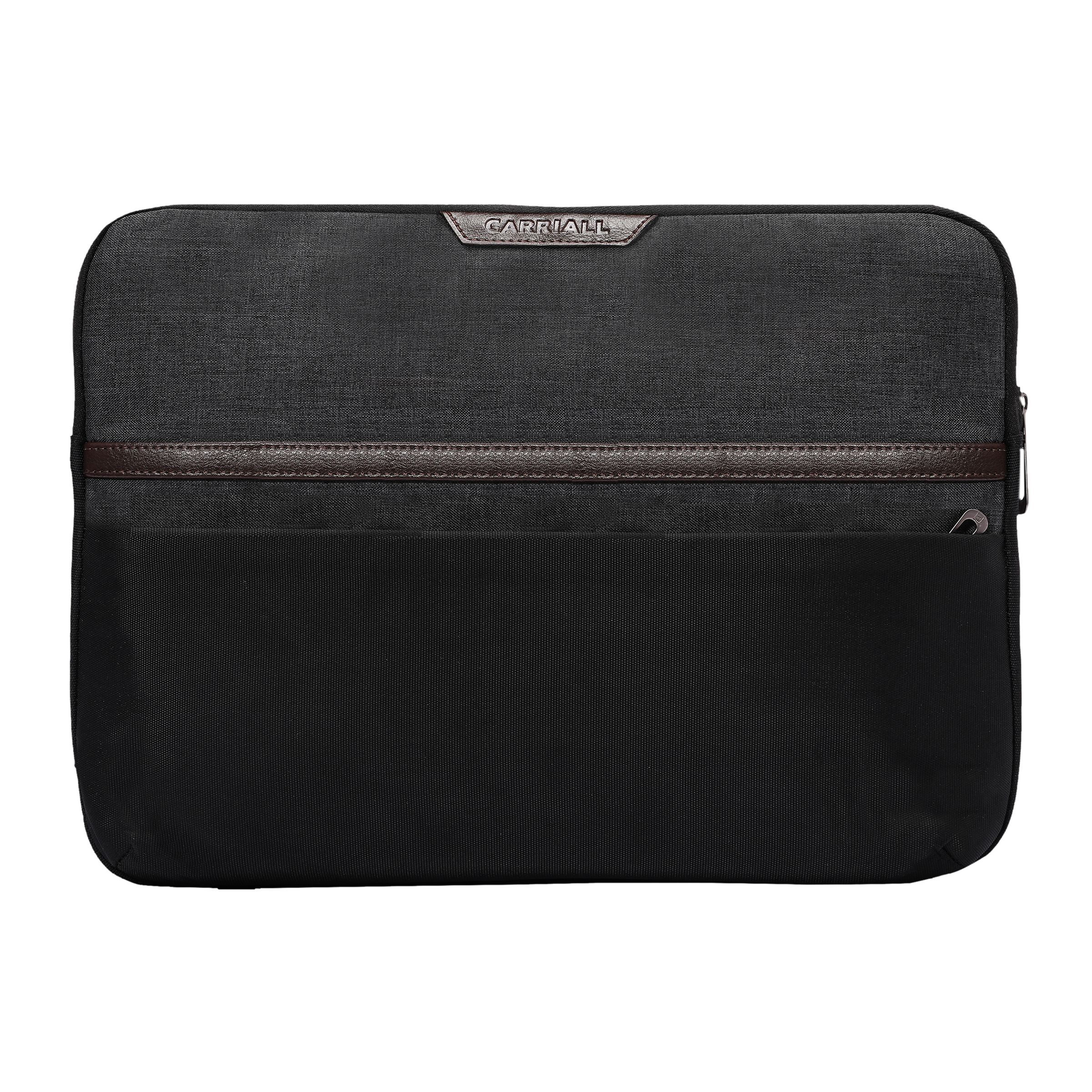 Carriall Urbane Fabric, Polyester Laptop Sleeve for 15 Inch Laptop (2 L, Water Resistant, Black/Grey)_1