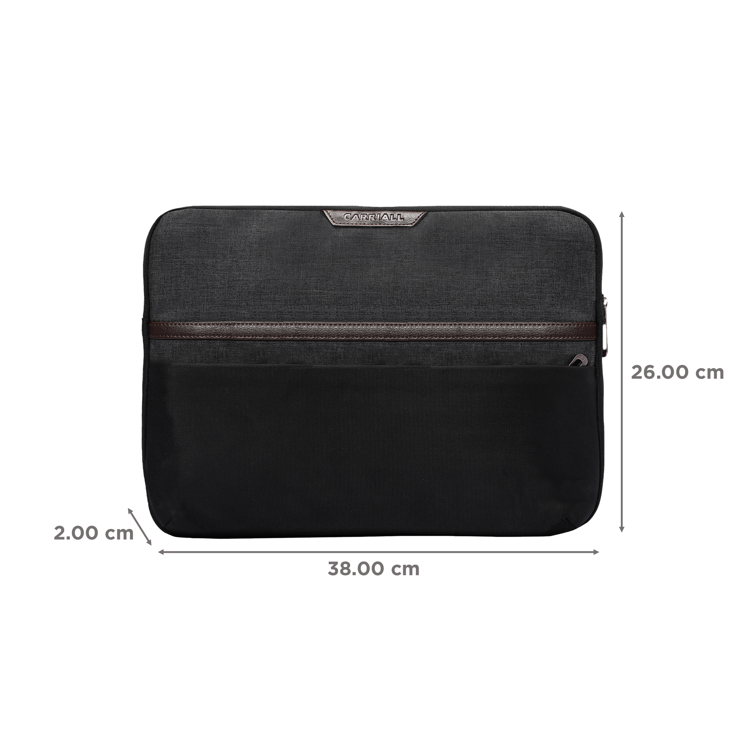 Carriall Urbane Fabric, Polyester Laptop Sleeve for 16 Inch Laptop (Water Resistant, Black/Grey)_2