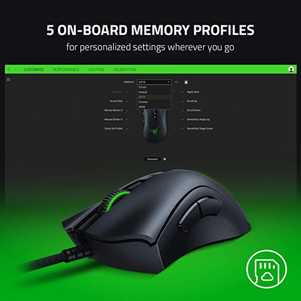 RAZER DeathAdder V2 Wired Optical Gaming Mouse (20000 DPI, RGB Backlit, Black)_12