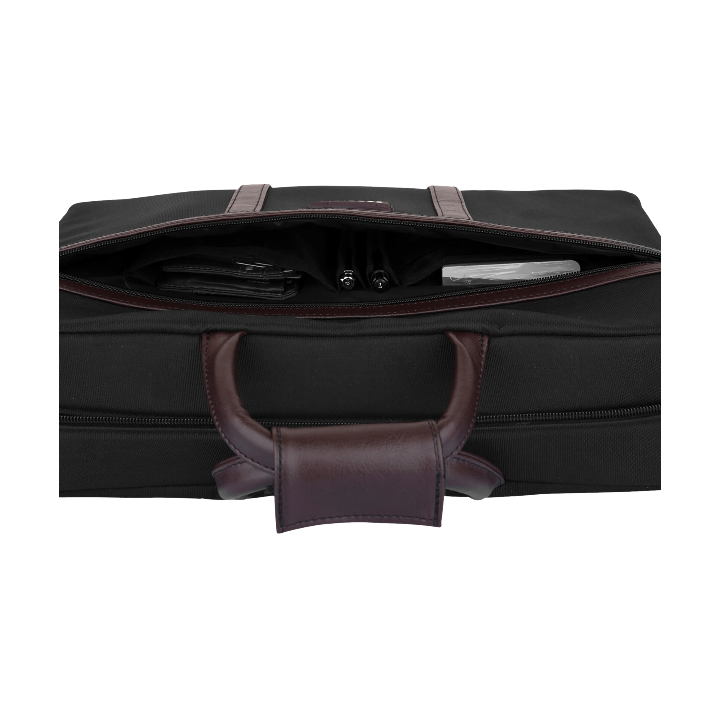 Carriall Claro Polyester, Faux Leather Laptop Sling Bag for 13 & 15.6 Inch Laptop (11 L, USB Charging Port, Black)_4