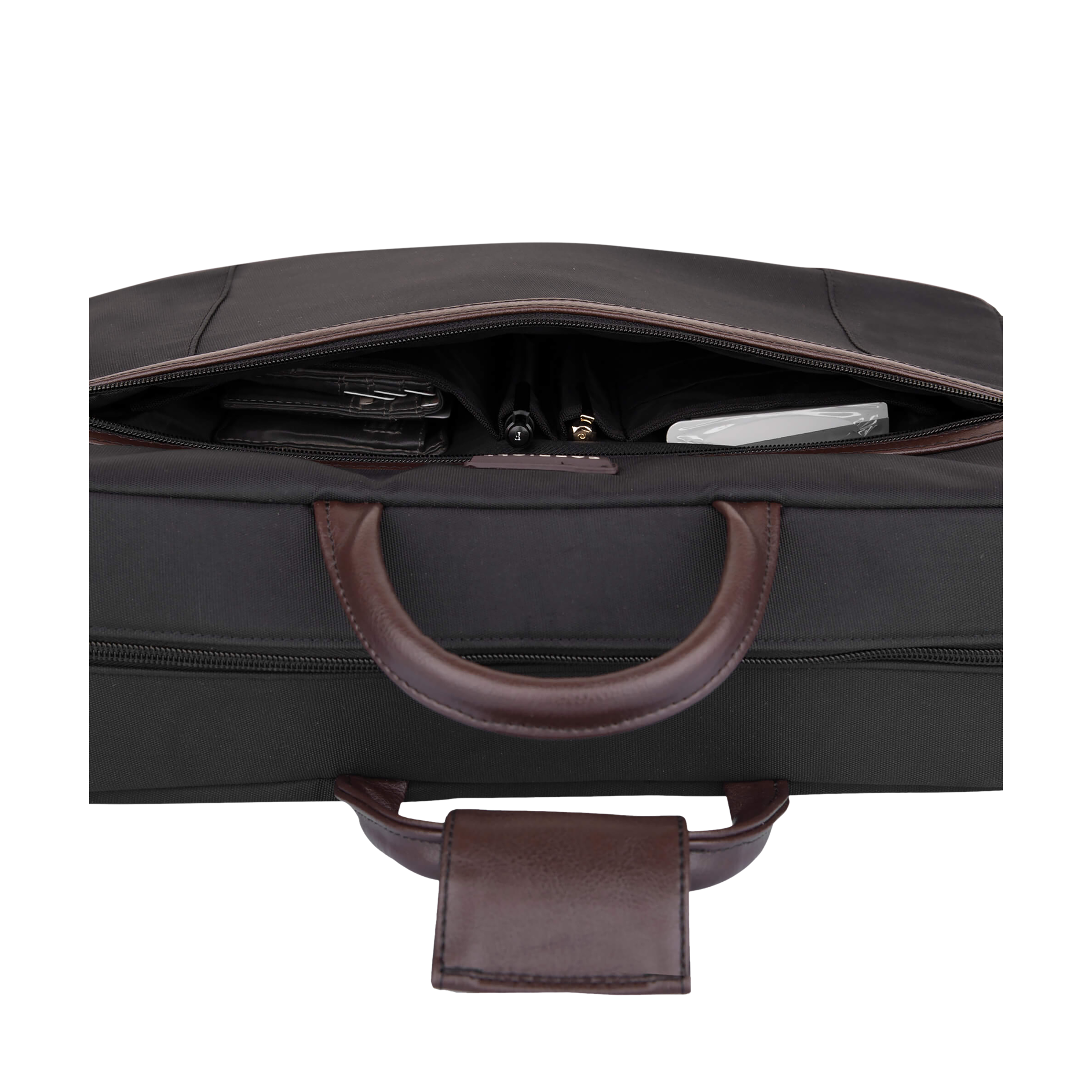 Carriall Estilo Polyester, Faux Leather Laptop Sling Bag for 13 & 15.6 Inch Laptop (11 L, USB Charging Port, Black)_6