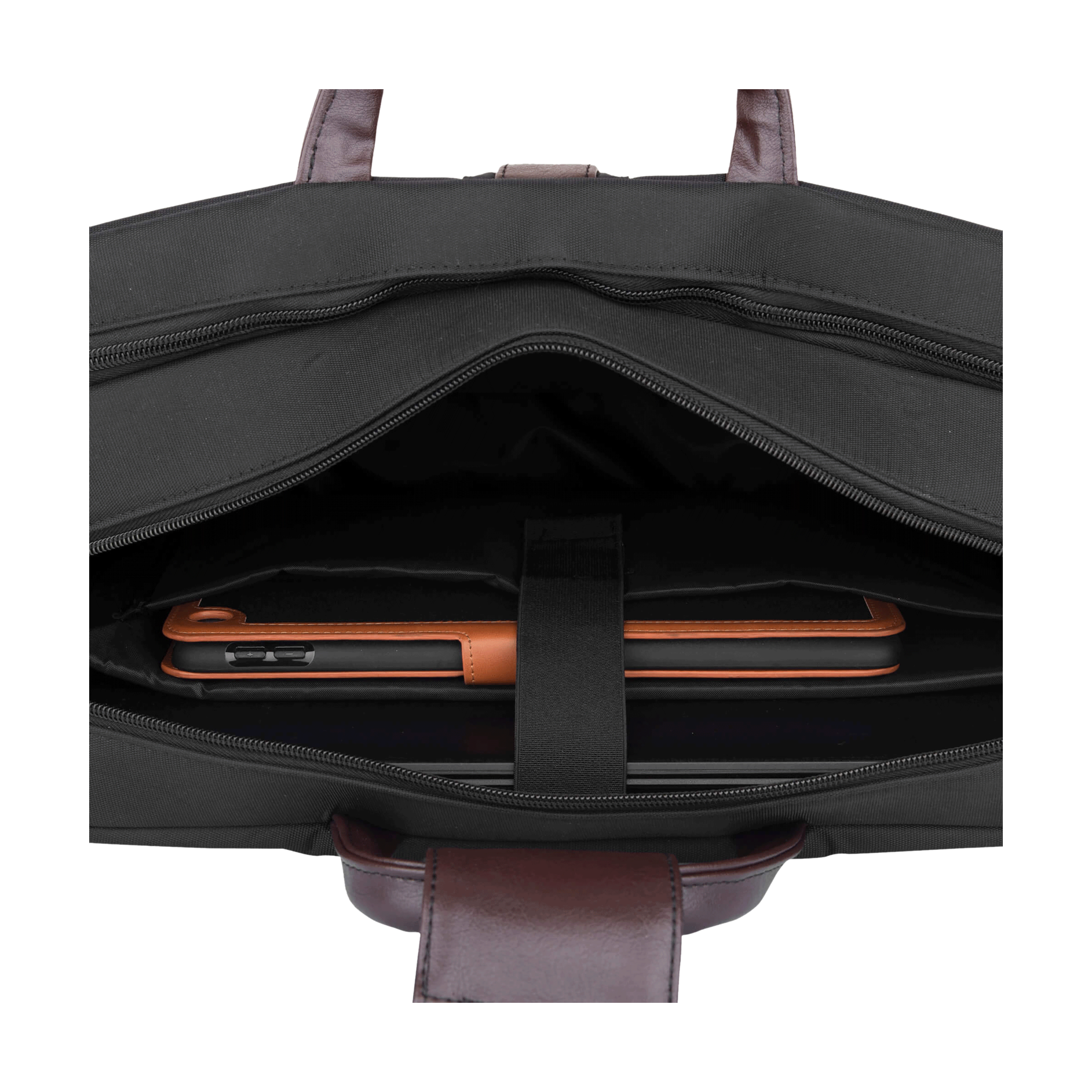 Carriall Ampio Polyester, Faux Leather Laptop Sling Bag for 13 & 15.6 Inch Laptop (18.45 L, USB Charging Port, Black)_11