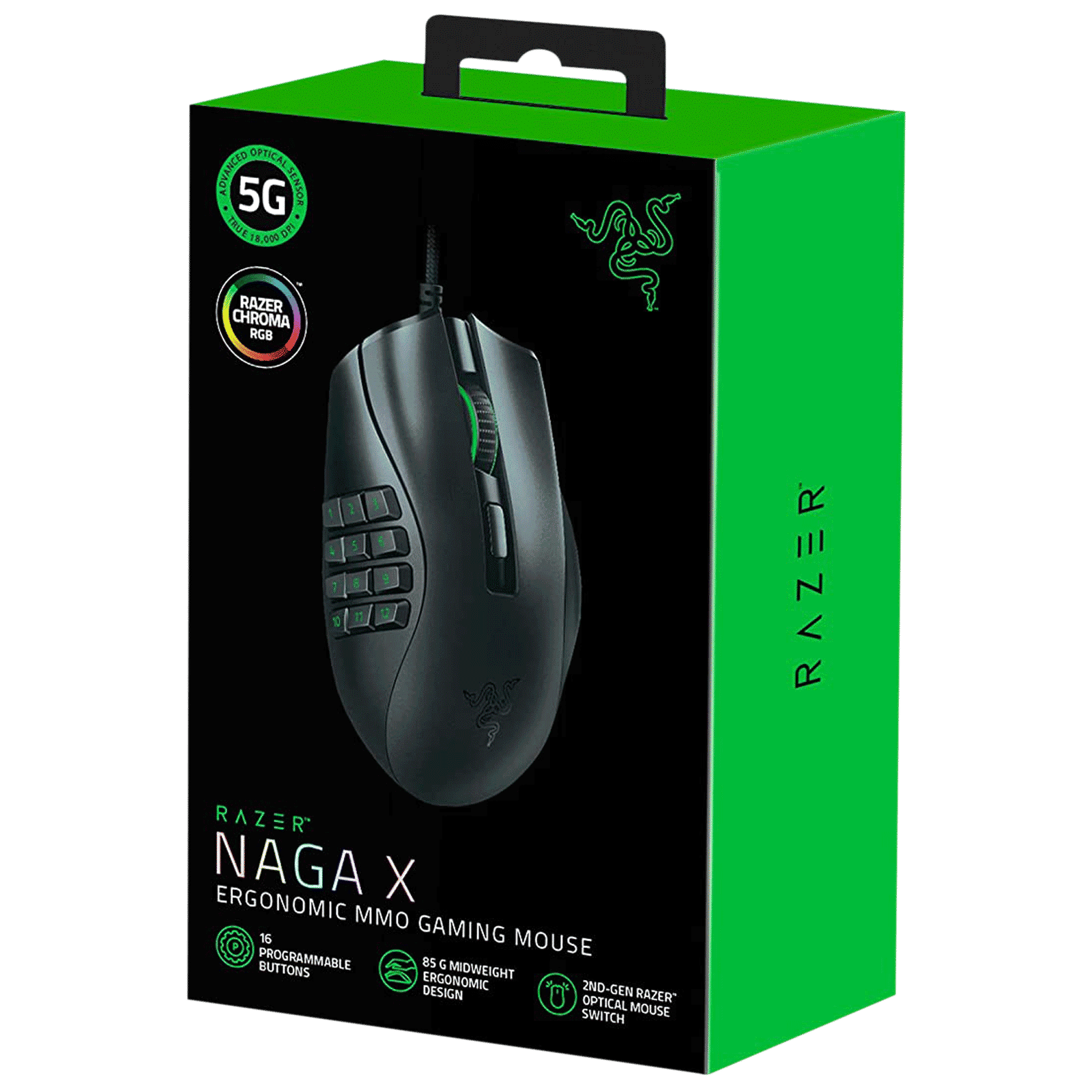 RAZER Naga X Wired Optical Gaming Mouse (18000 DPI, Lightsync RGB, Black)_10