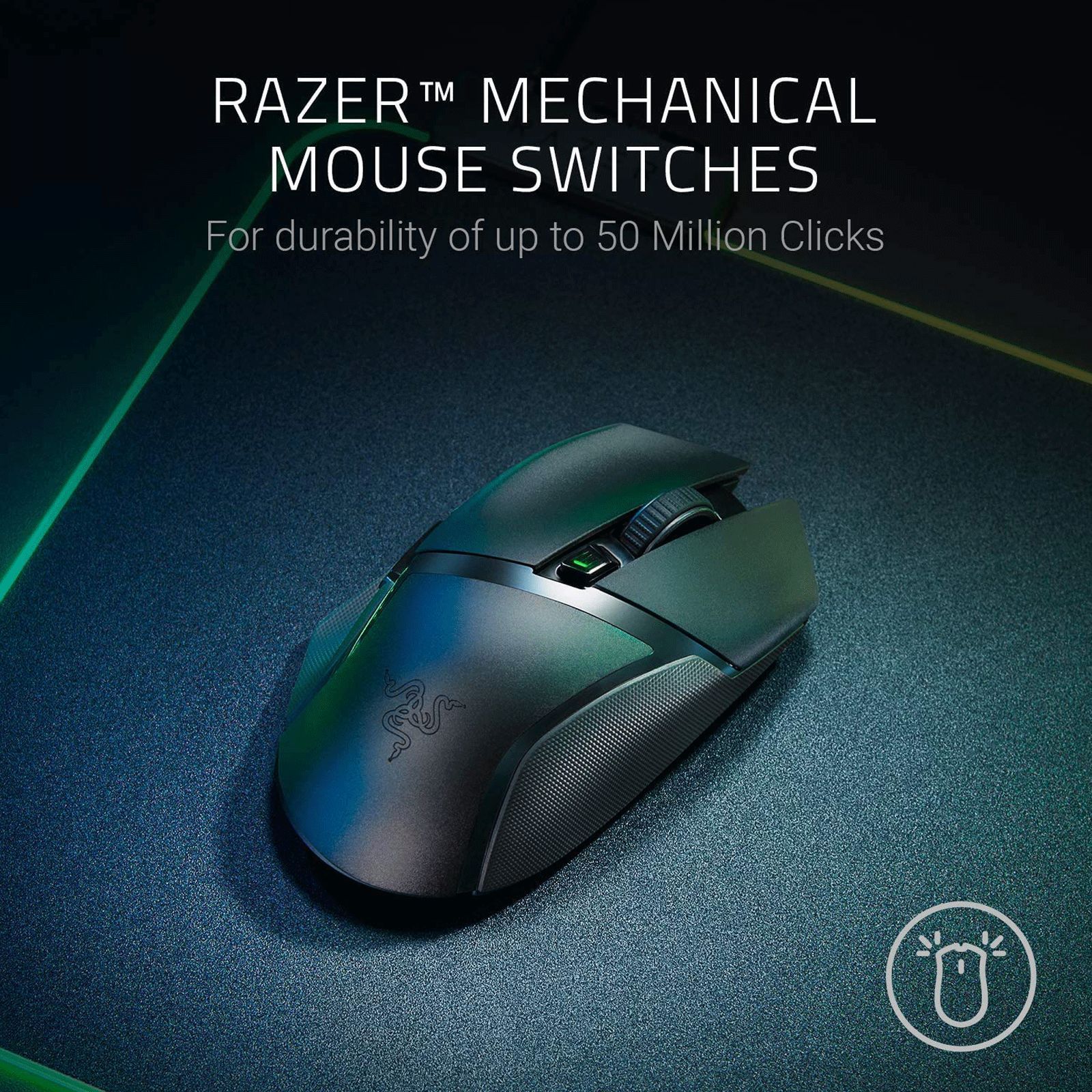 RAZER Basilisk X HyperSpeed Wireless Optical Gaming Mouse with Customizable Buttons (16000 DPI Adjustable, 450 IPS Tracking Speed, Matte Black) RAZER Basilisk X HyperSpeed Wireless Optical Gaming Mouse with Customizable Buttons (16000 DPI Adjustable, 450 IPS Tracking Speed, Matte Black)_7