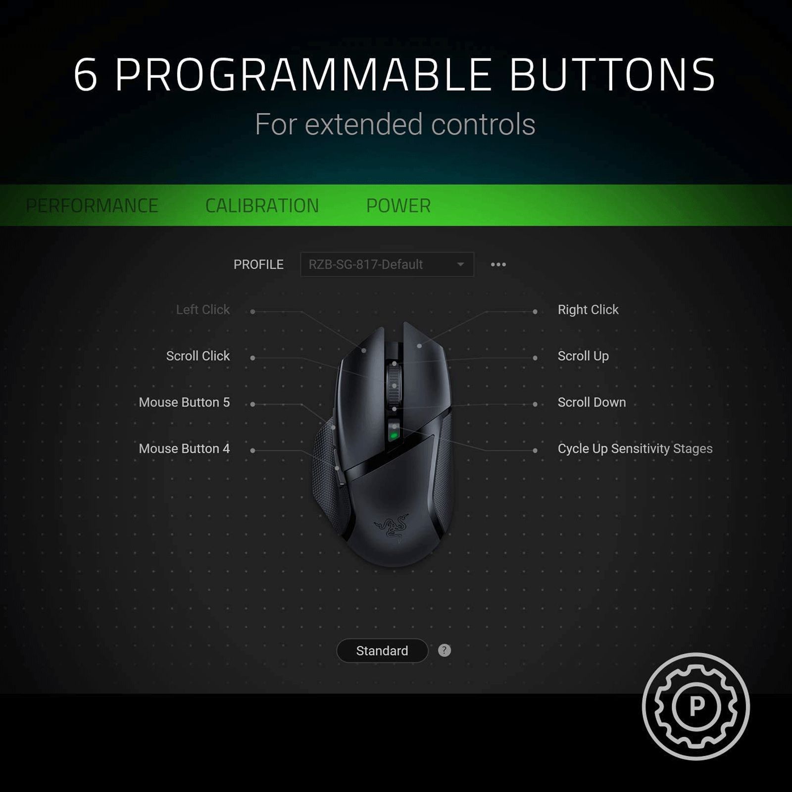 RAZER Basilisk X HyperSpeed Wireless Optical Gaming Mouse with Customizable Buttons (16000 DPI Adjustable, 450 IPS Tracking Speed, Matte Black) RAZER Basilisk X HyperSpeed Wireless Optical Gaming Mouse with Customizable Buttons (16000 DPI Adjustable, 450 IPS Tracking Speed, Matte Black)_8