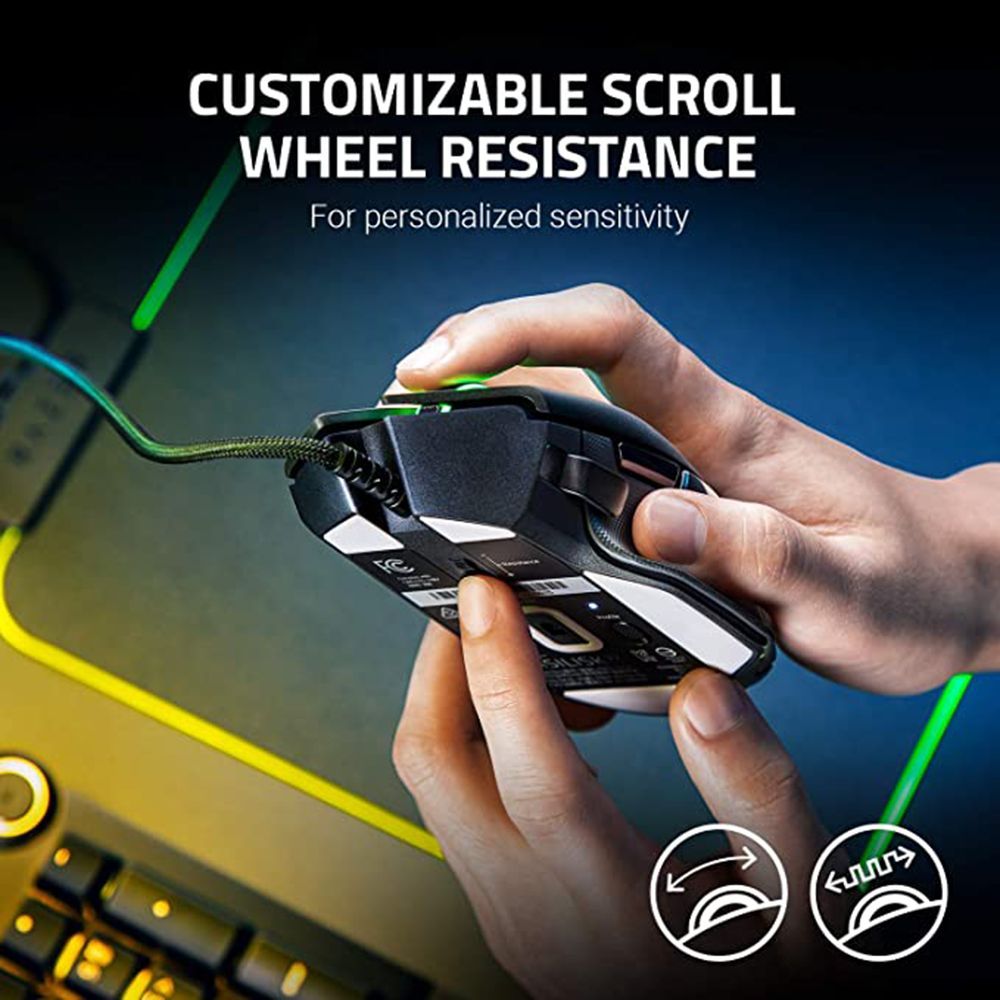 RAZER Basilisk V2 Wired Optical Gaming Mouse with Customizable Buttons (20000 DPI, Customizable Scroll Wheel Resistance, Black)_9