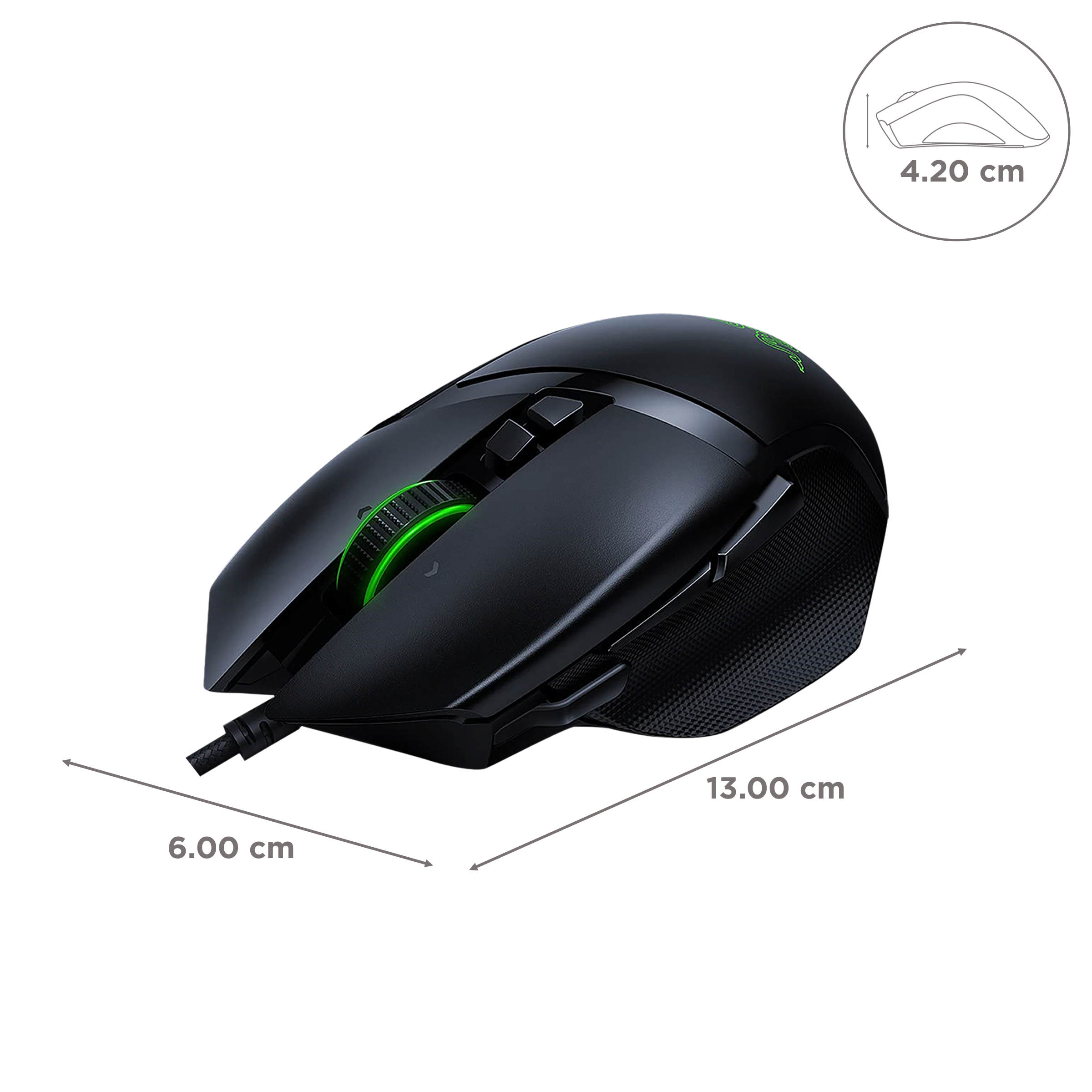 RAZER Basilisk V2 Wired Optical Gaming Mouse with Customizable Buttons (20000 DPI, Customizable Scroll Wheel Resistance, Black)_3
