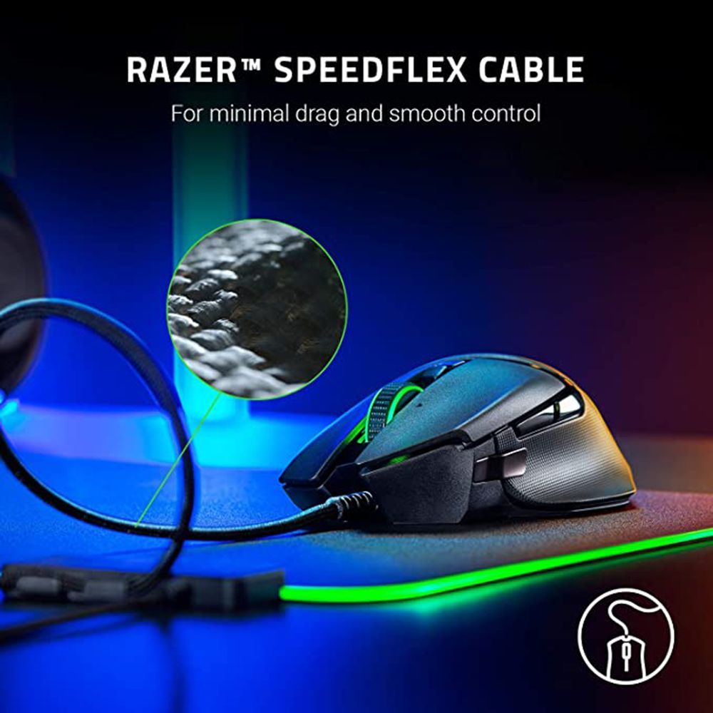RAZER Basilisk V2 Wired Optical Gaming Mouse with Customizable Buttons (20000 DPI, Customizable Scroll Wheel Resistance, Black)_7
